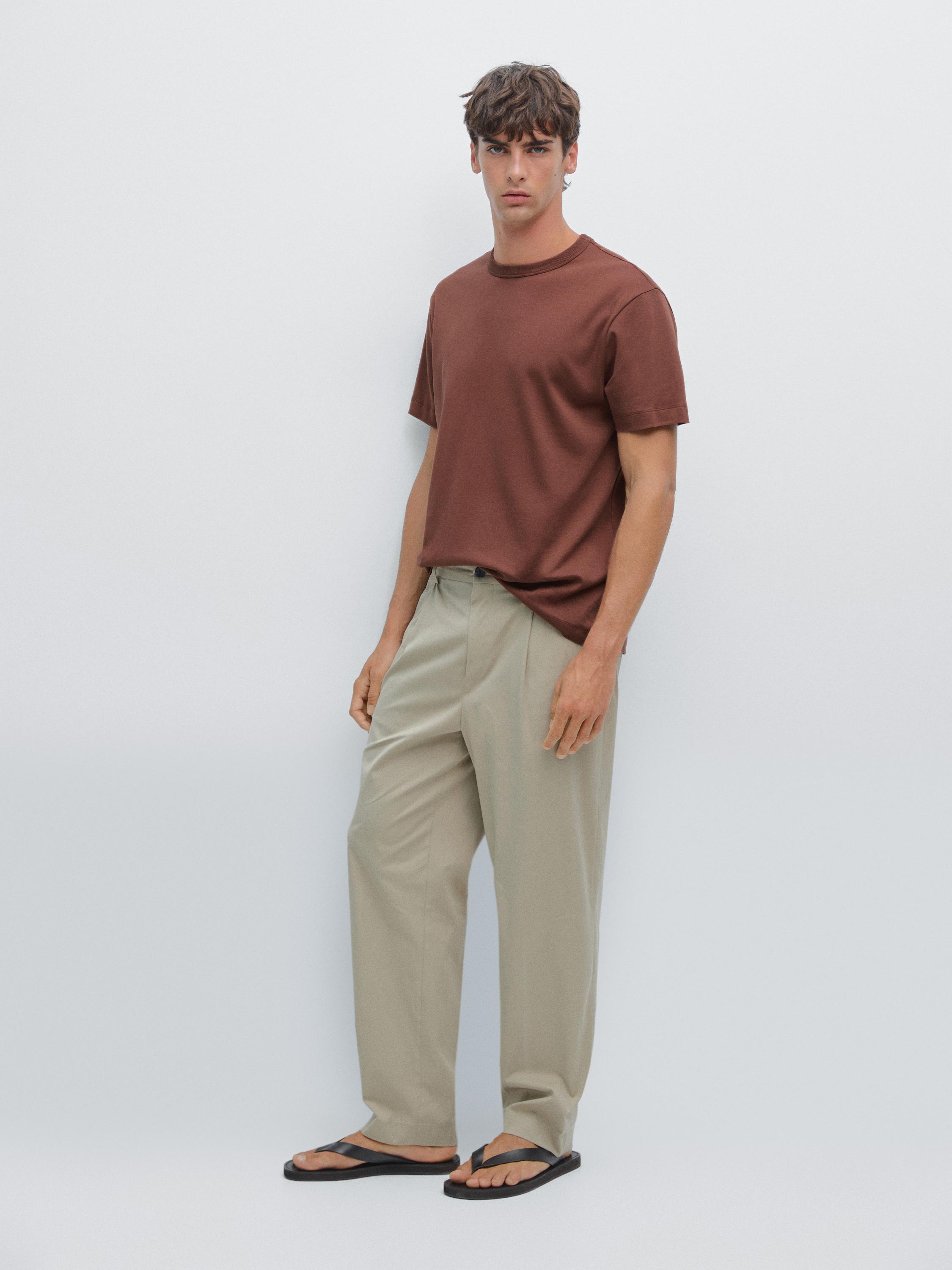 100% cotton short-sleeve T-shirt — TERRA-COTTA