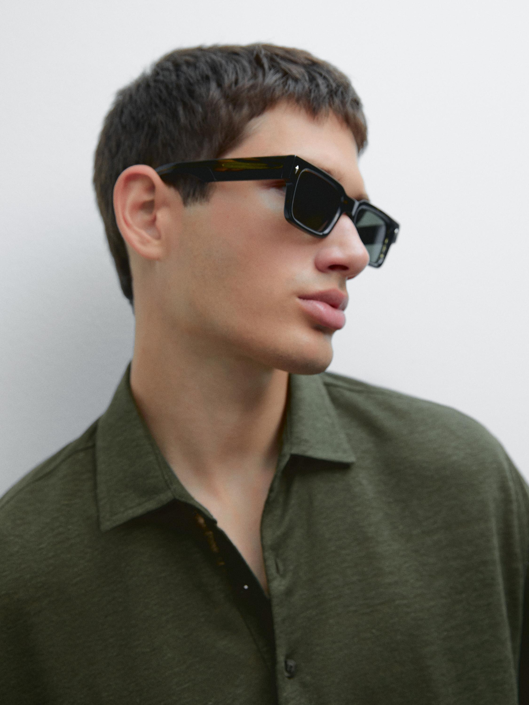 100% linen short sleeve polo shirt
