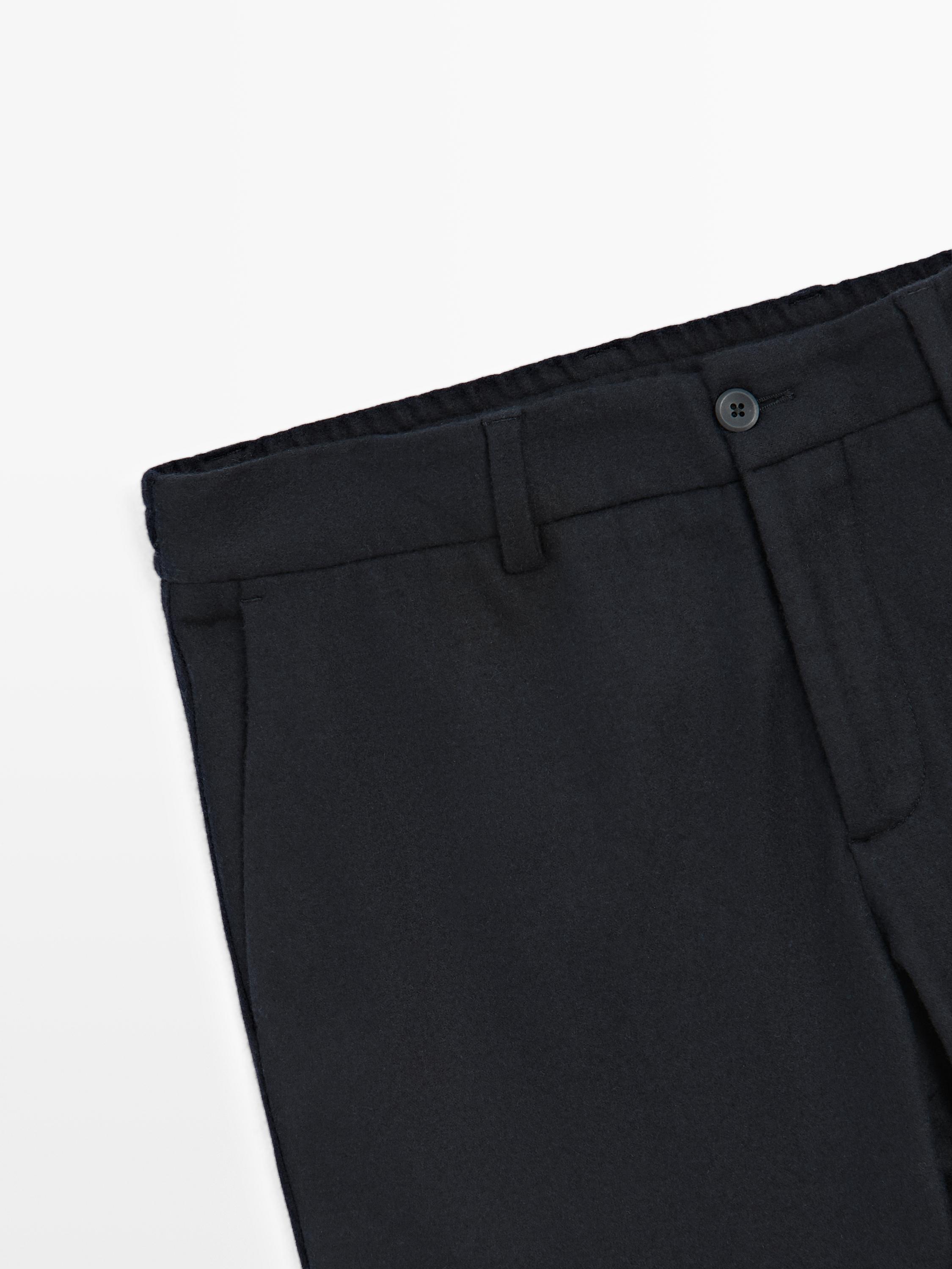 Wool blend trousers — NAVY BLUE