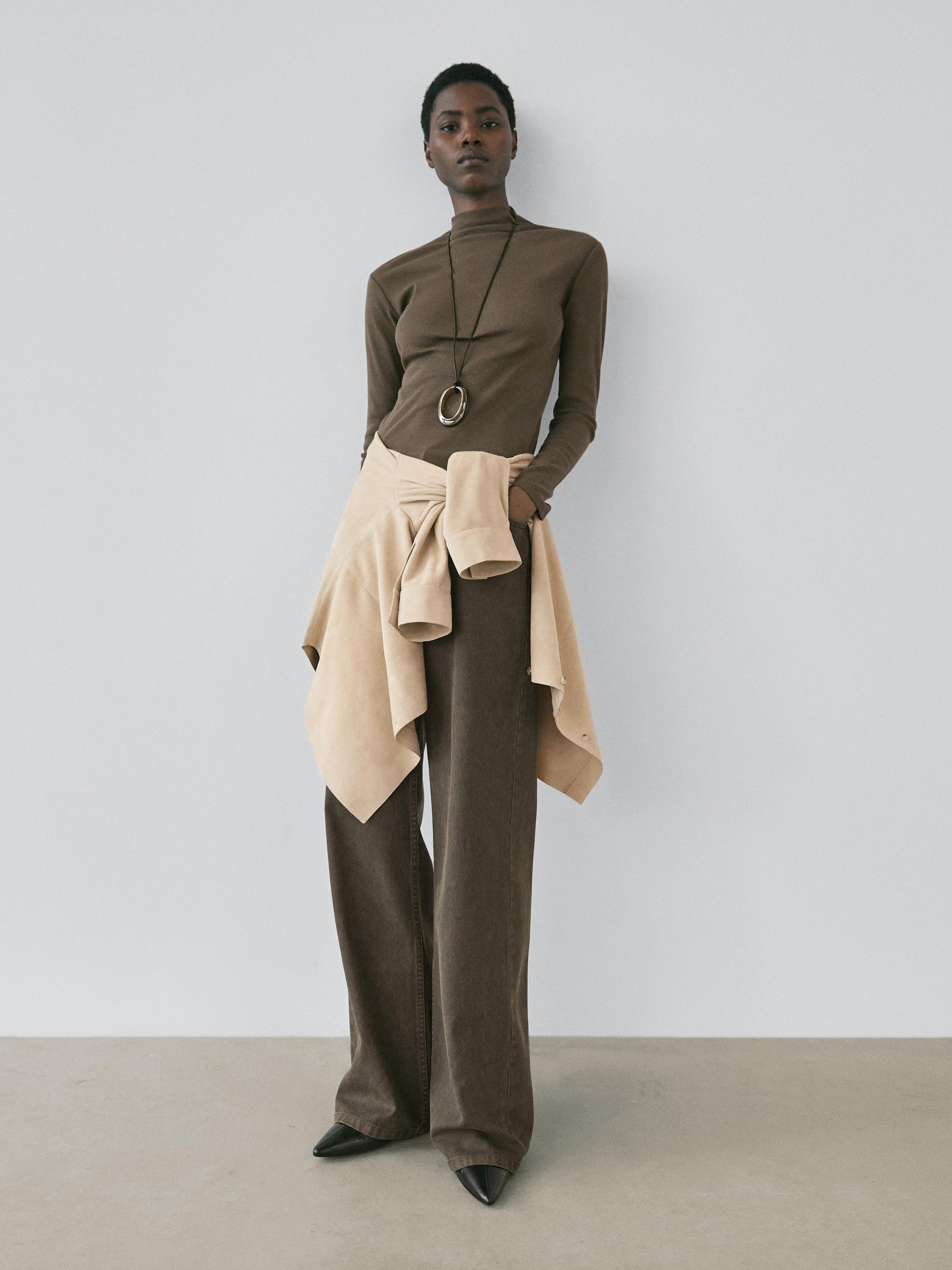 Wide-leg jeans — DARK KHAKI