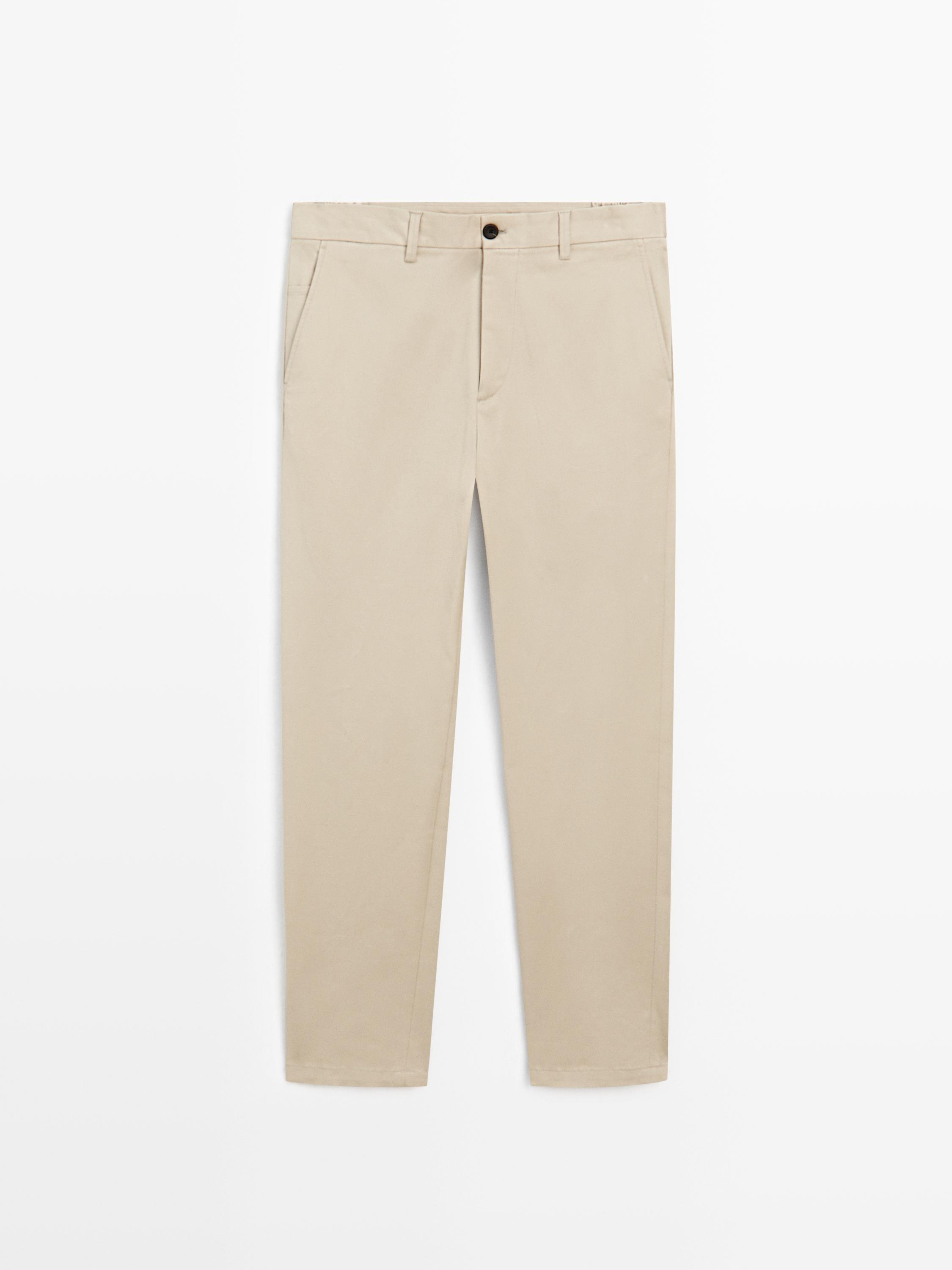 Pantalón tapered fit mezcla algodón
