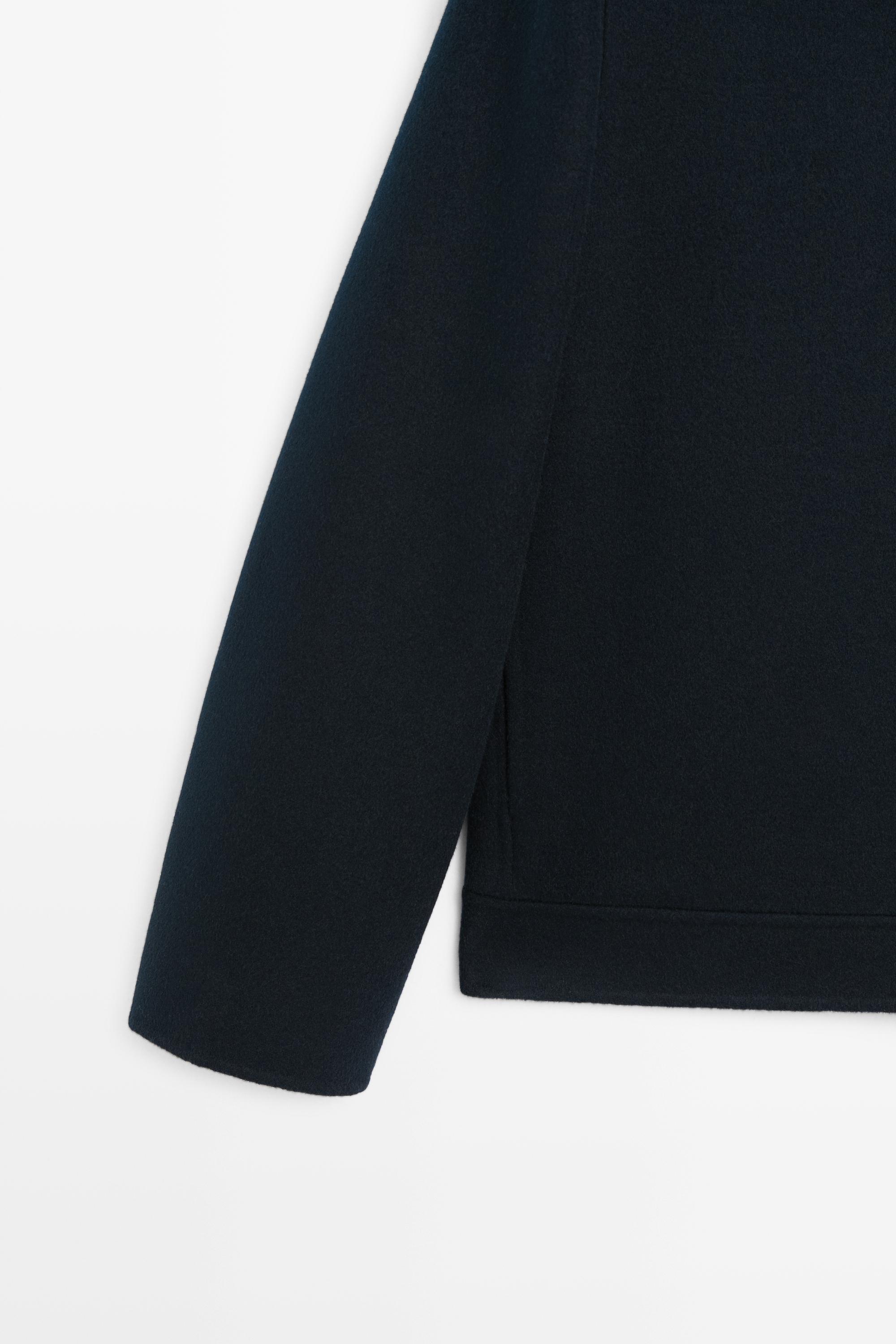 Wool blend double fabric jacket — DEEP BLUE
