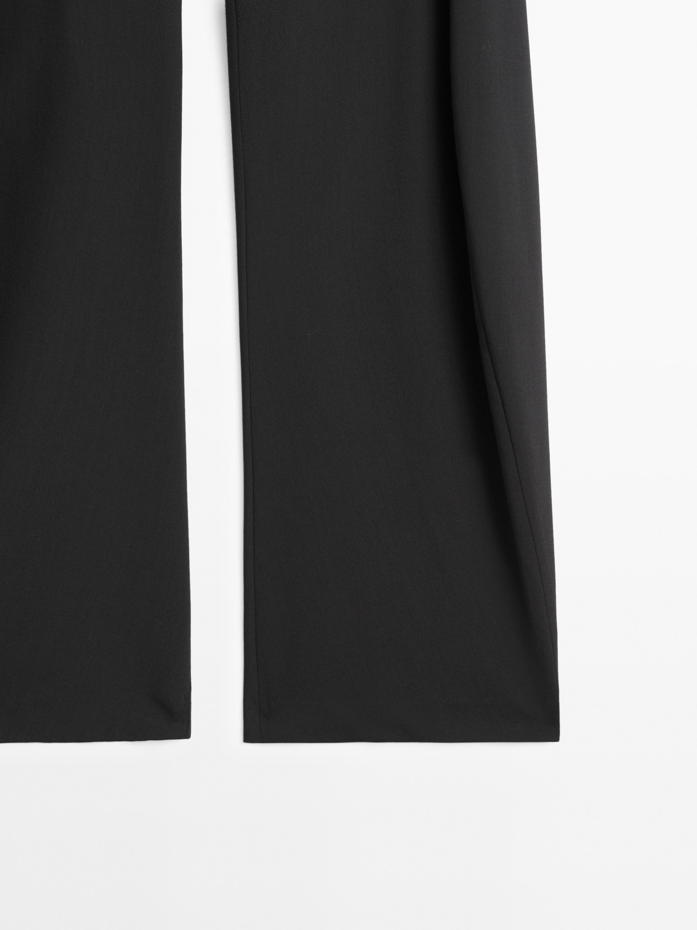 Darted wool blend trousers