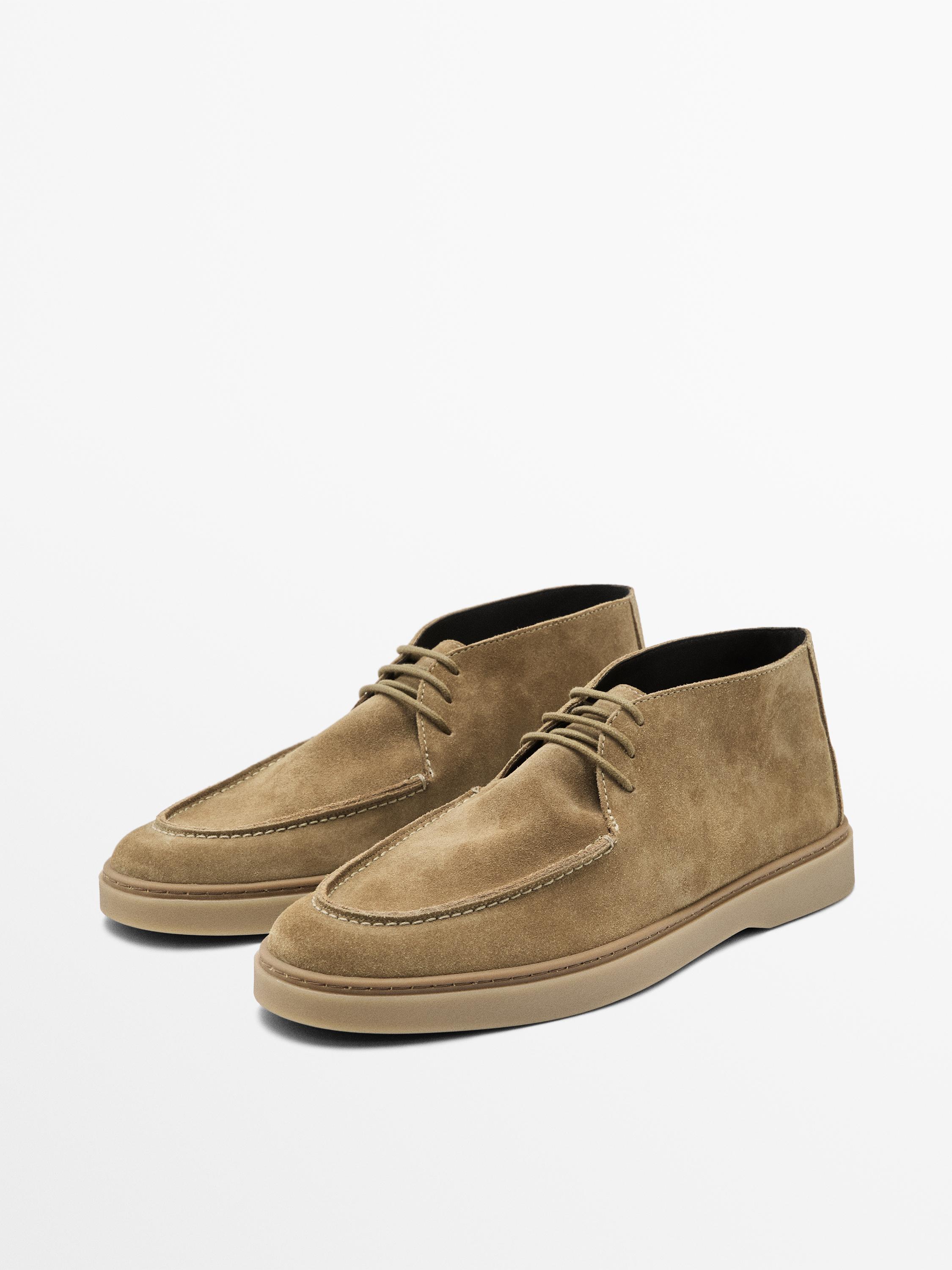 Soft split leather boot-style shoes