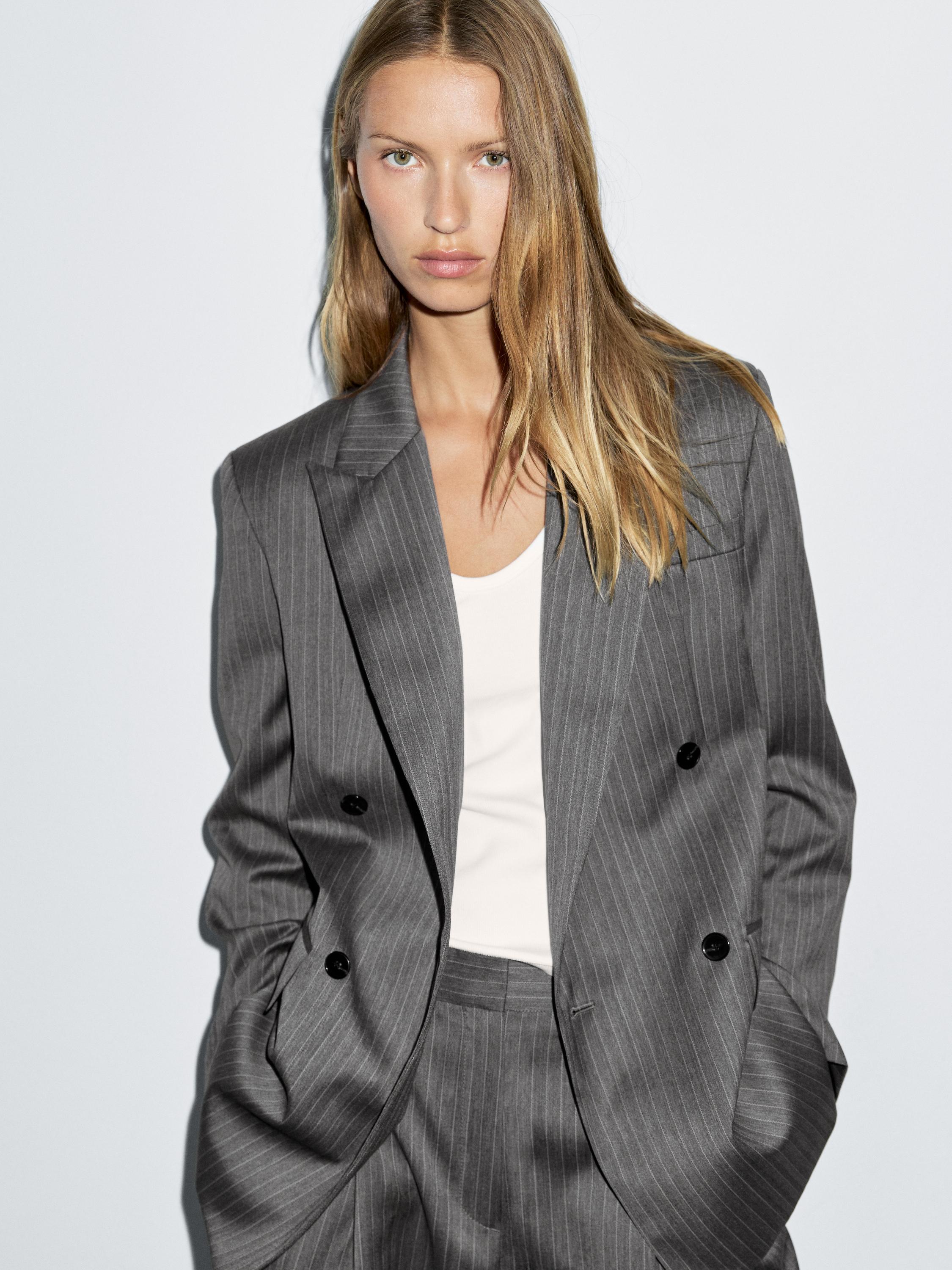 100% wool pinstripe blazer
