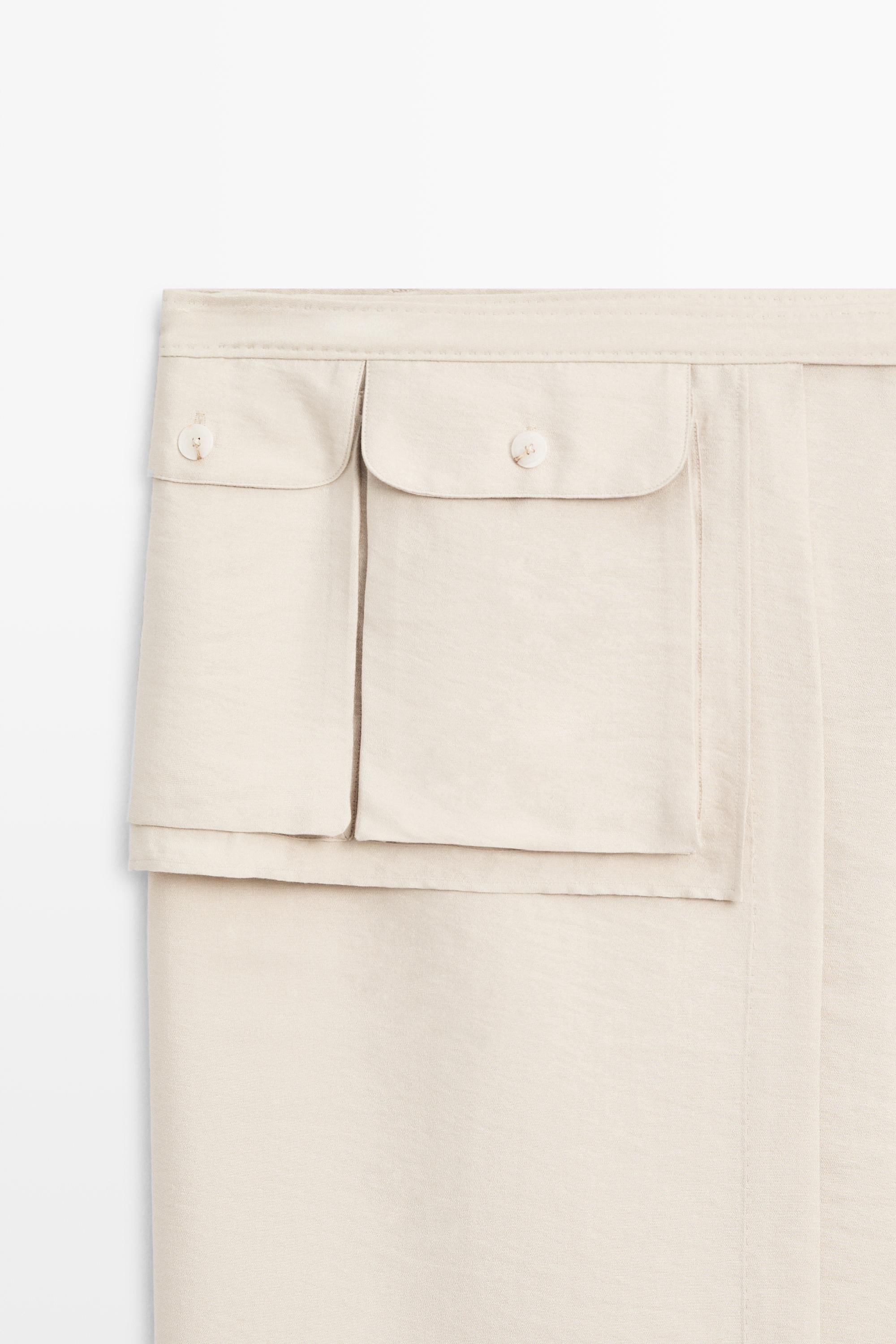 Fluid pocket-detail skirt - STUDIO — STONE