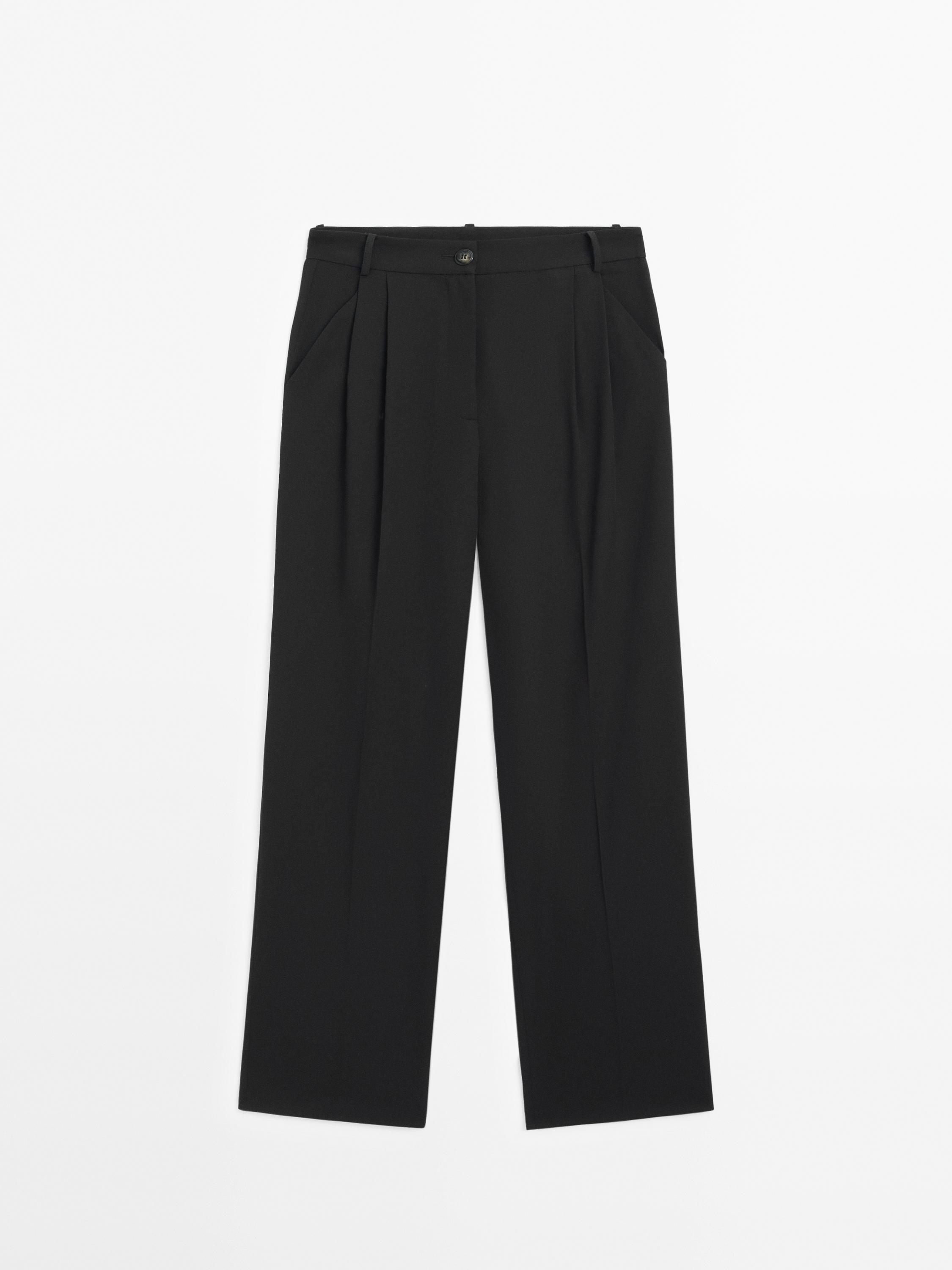 Pantalon straight à double pince