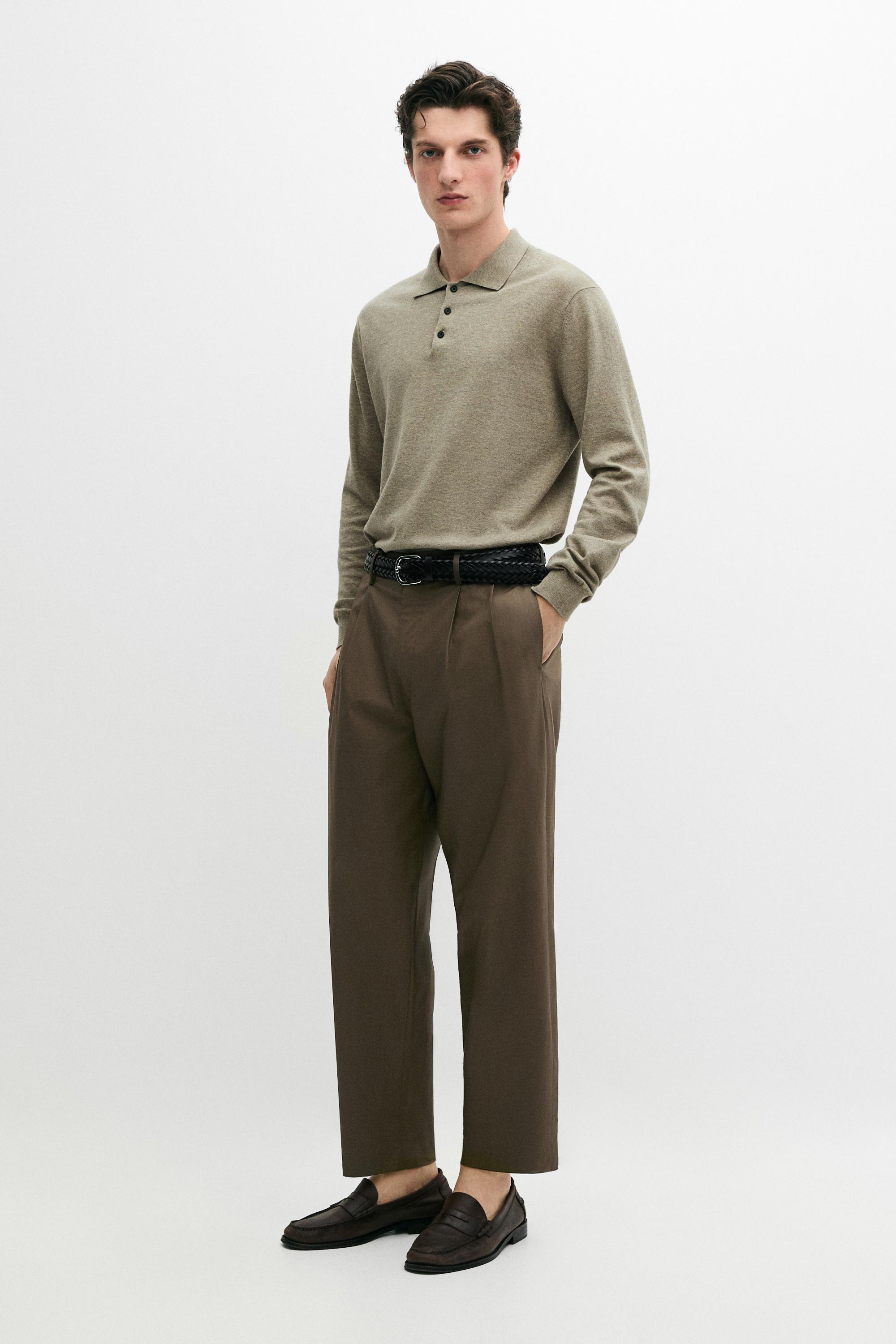 Pull polo en maille de coton