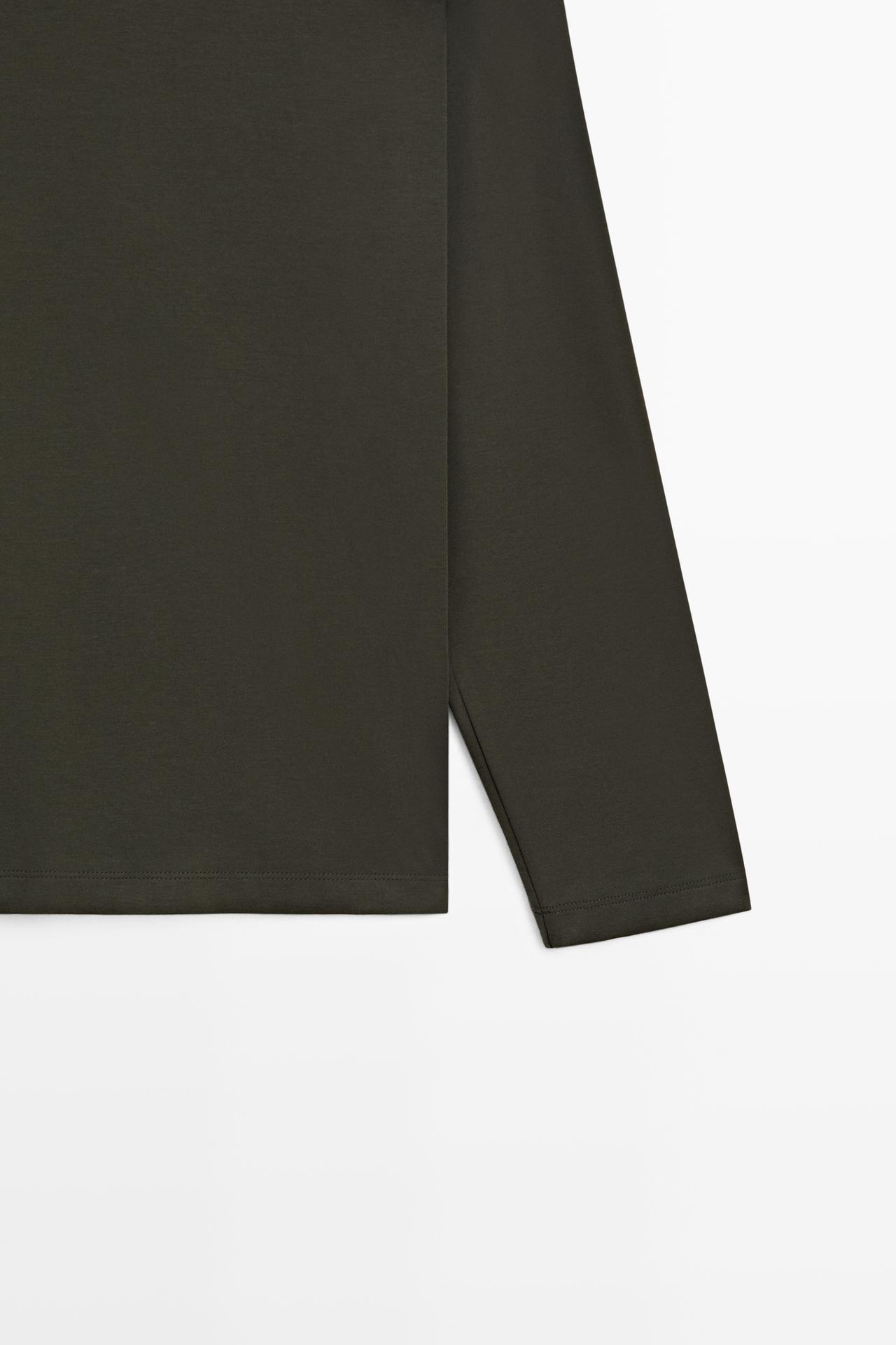 100% cotton long sleeve polo shirt — PALE OCHRE
