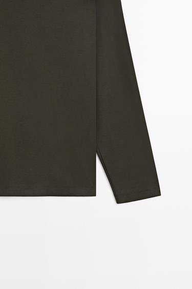 100% cotton long sleeve polo shirt — PALE OCHRE 7