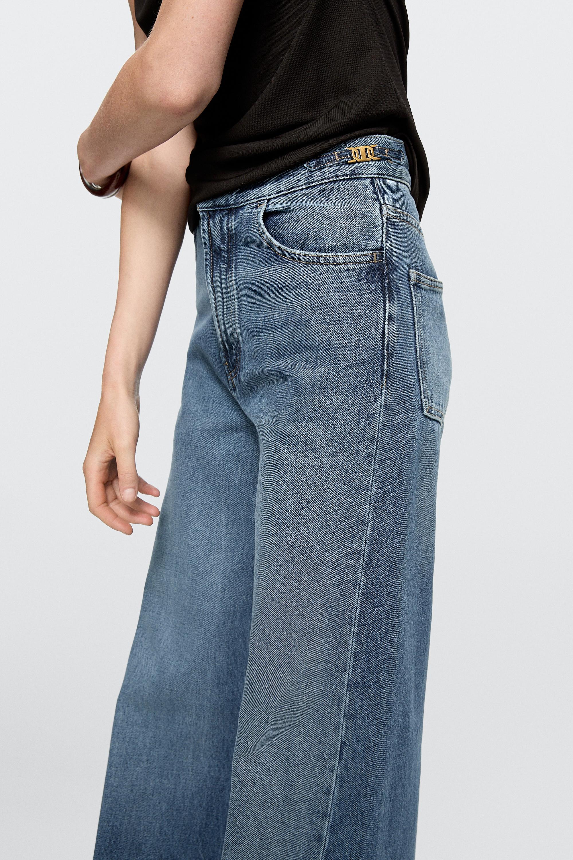 Mid-rise bell bottom jeans — MEDIUM BLUE