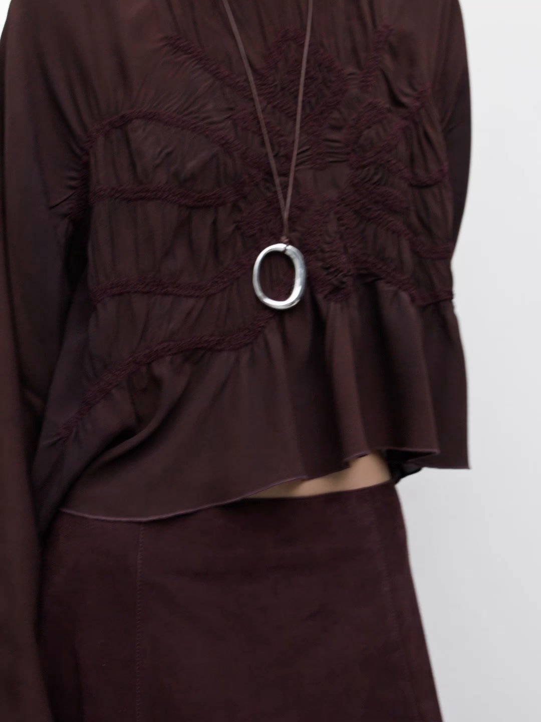 Fließende Bluse mit Raffungen