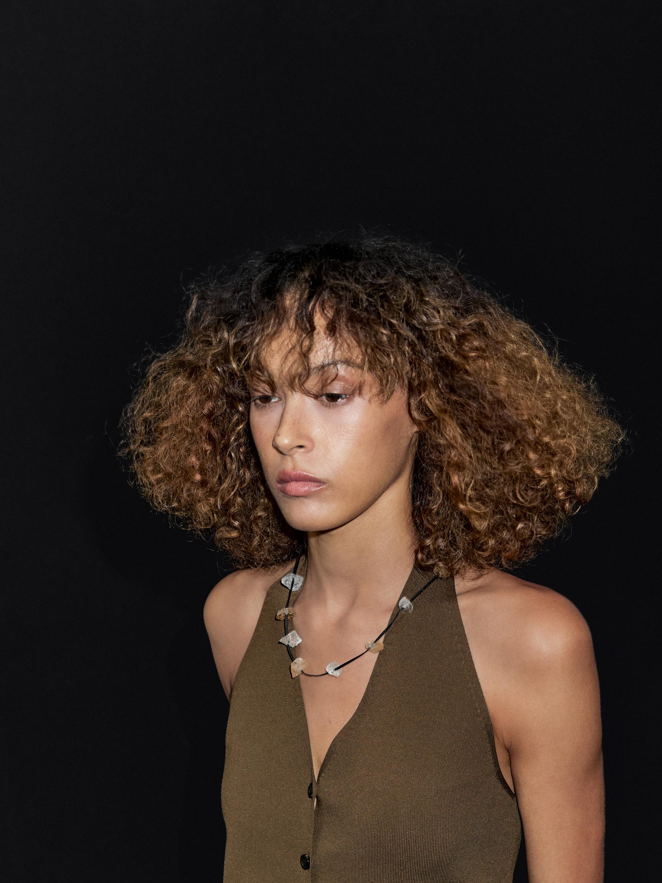 Knit halter neck waistcoat