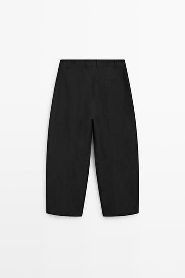 Linen blend pleated trousers - STUDIO — BLACK 6