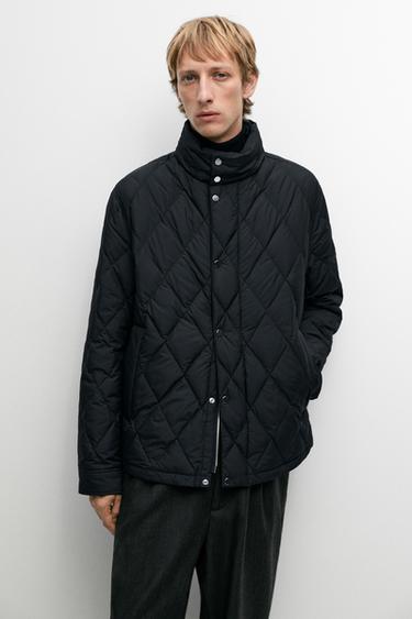 Down jacket with button detail — DARK BLUE 3