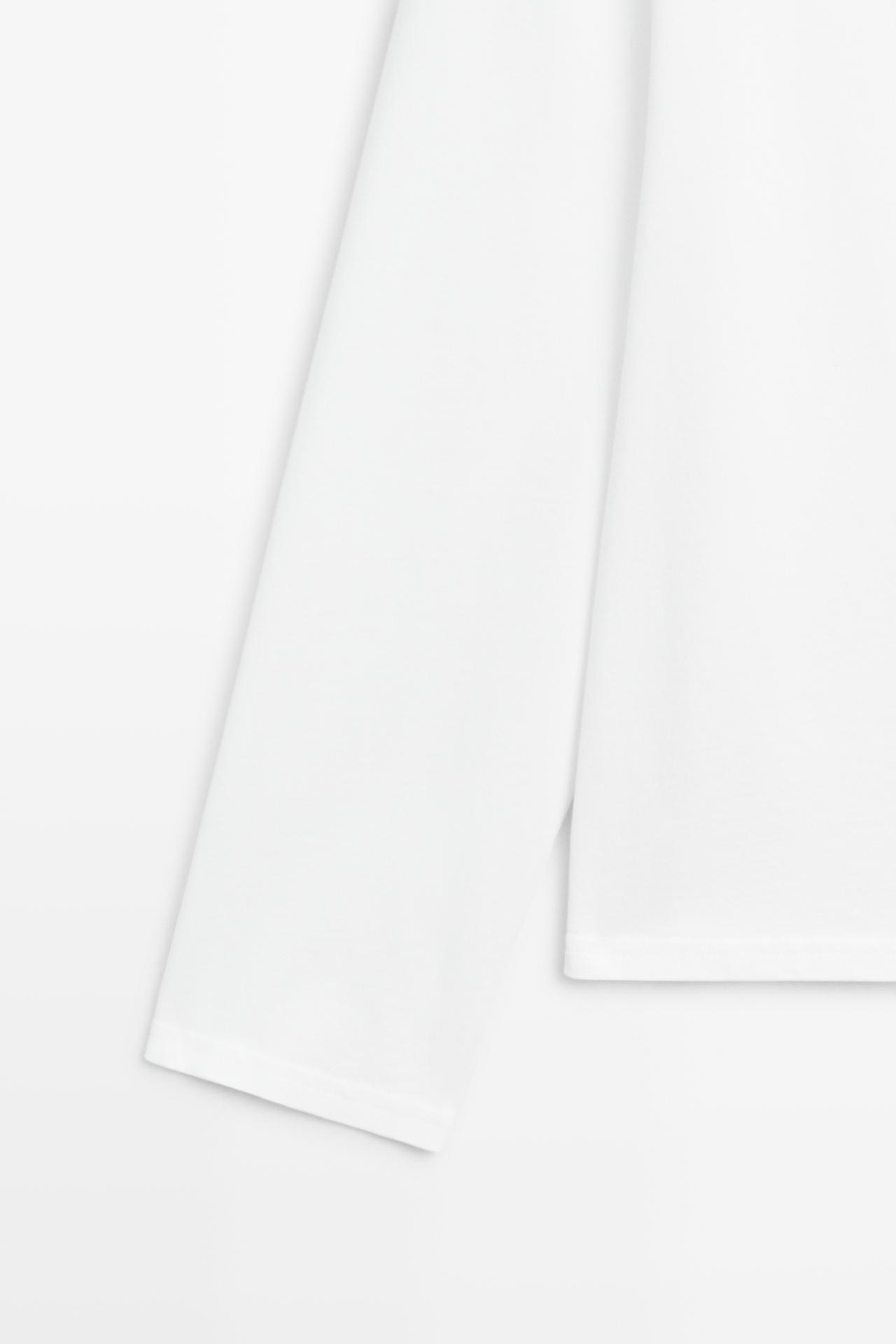 100% cotton draped neckline T-shirt — Off white