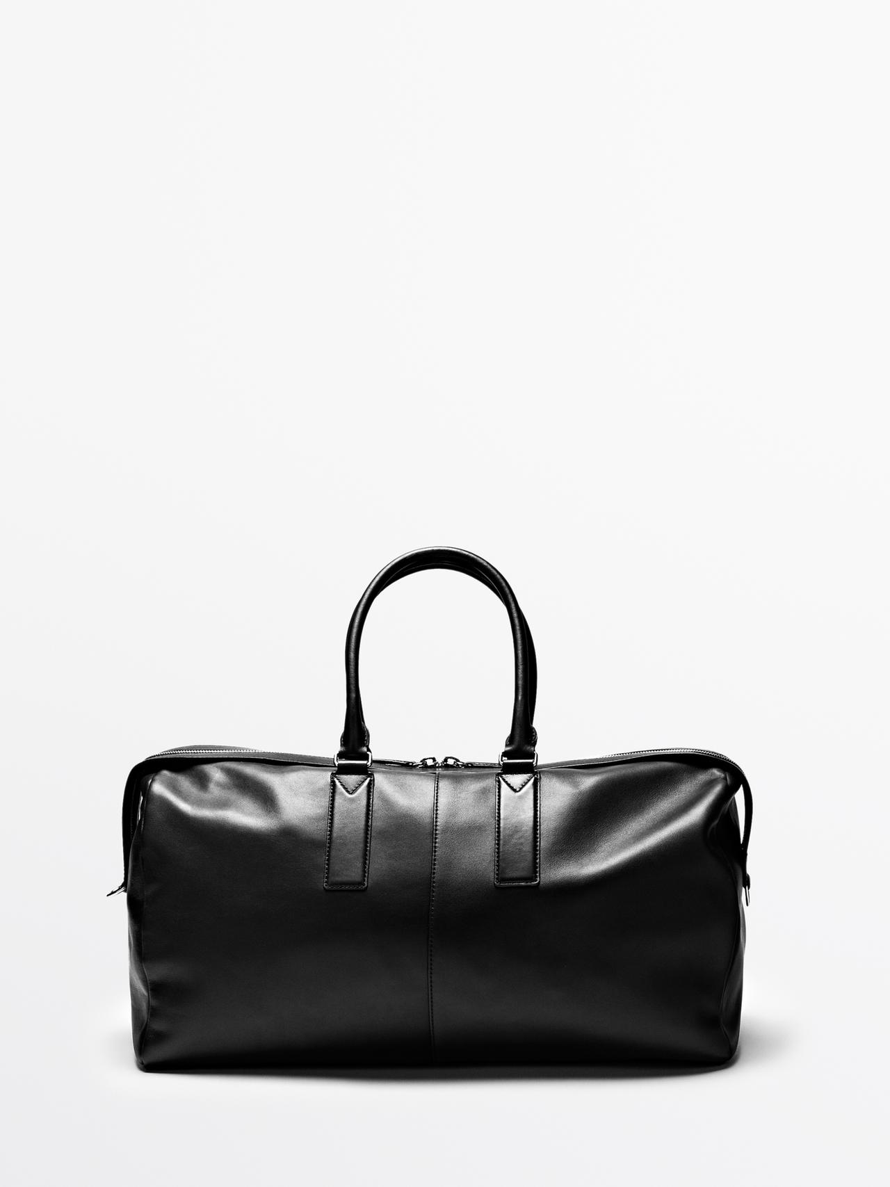 Bolso De Viaje Piel Napa - Negro - 01 - Massimo Dutti - Hombre