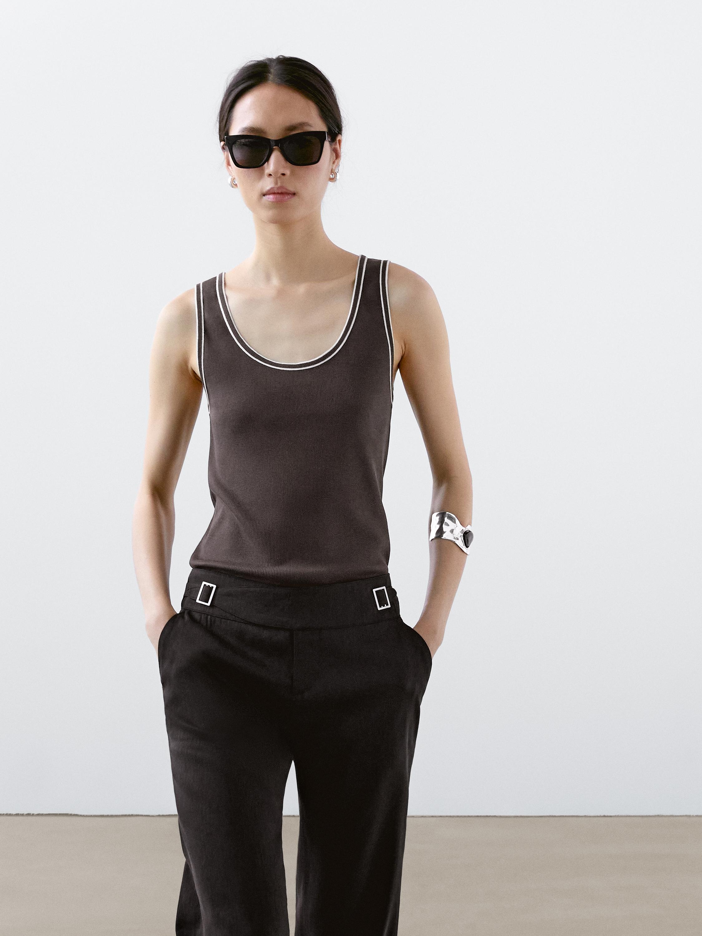 100% cotton ribbed top