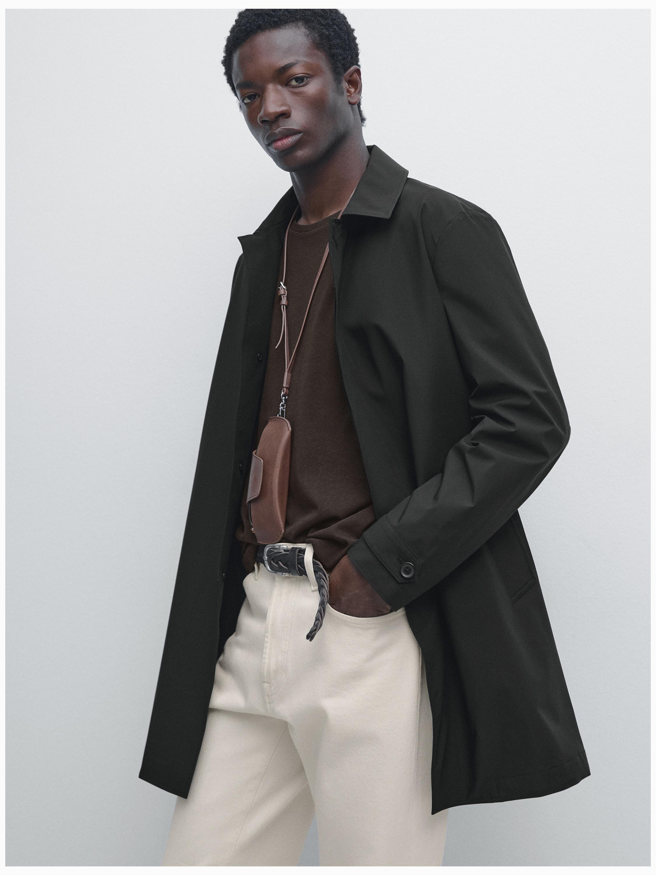 Short sleeve linen and cotton T-shirt — BROWN