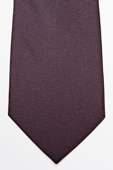 100% silk textured tie — BURGUNDY 2