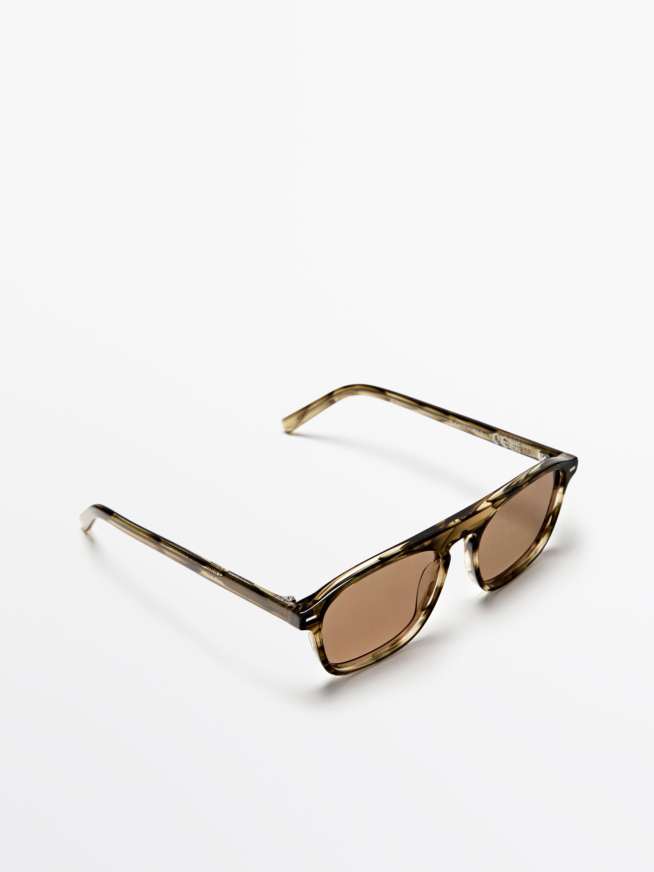 D-frame sunglasses — GREEN MARL