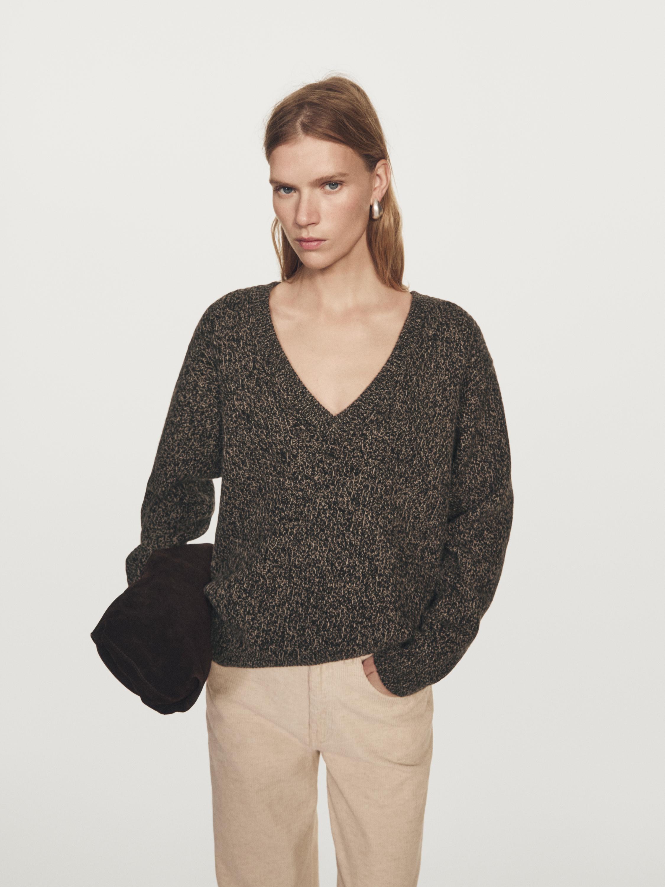 Mouliné V-neck knit jumper