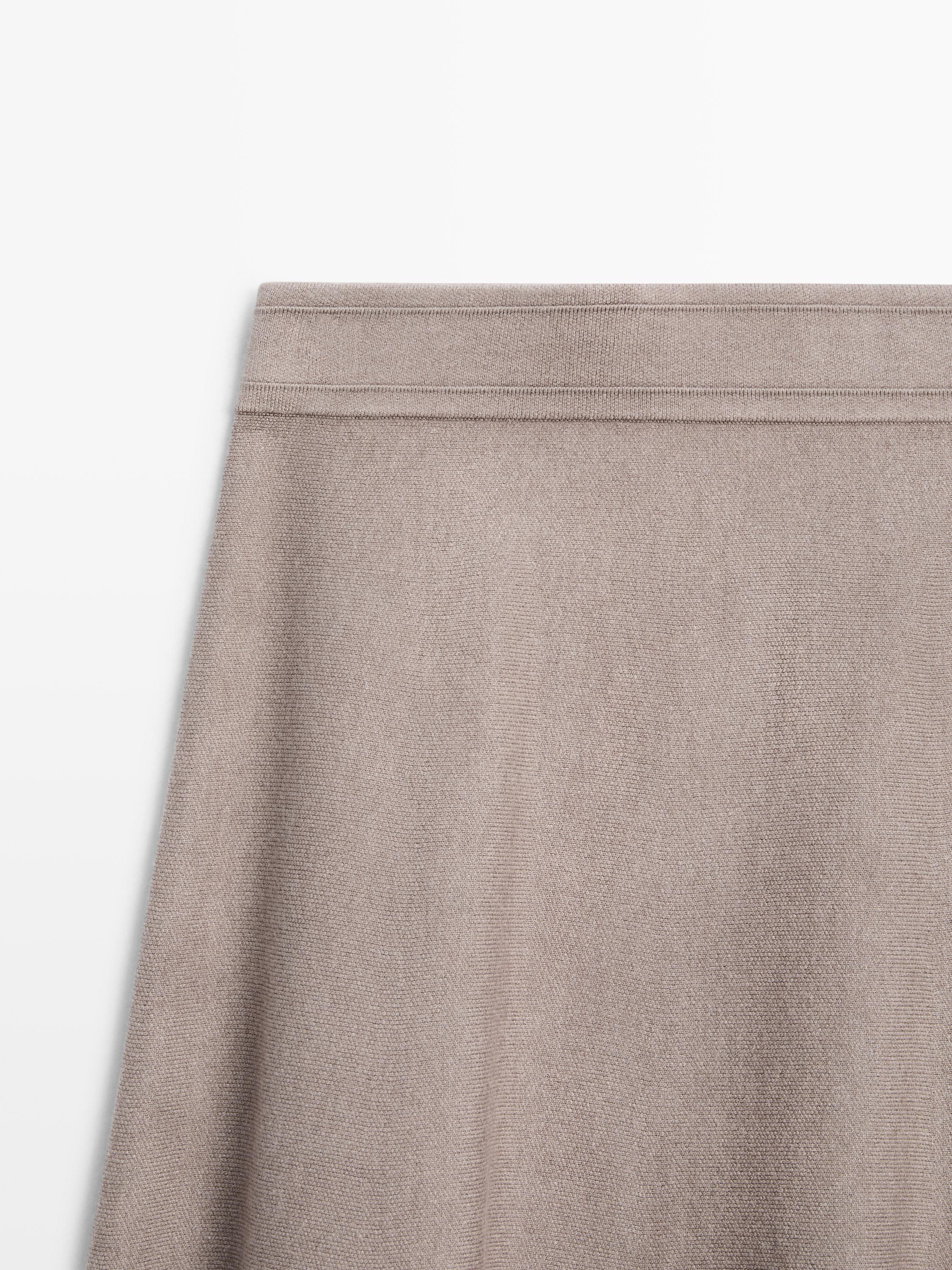 Knit flared midi skirt