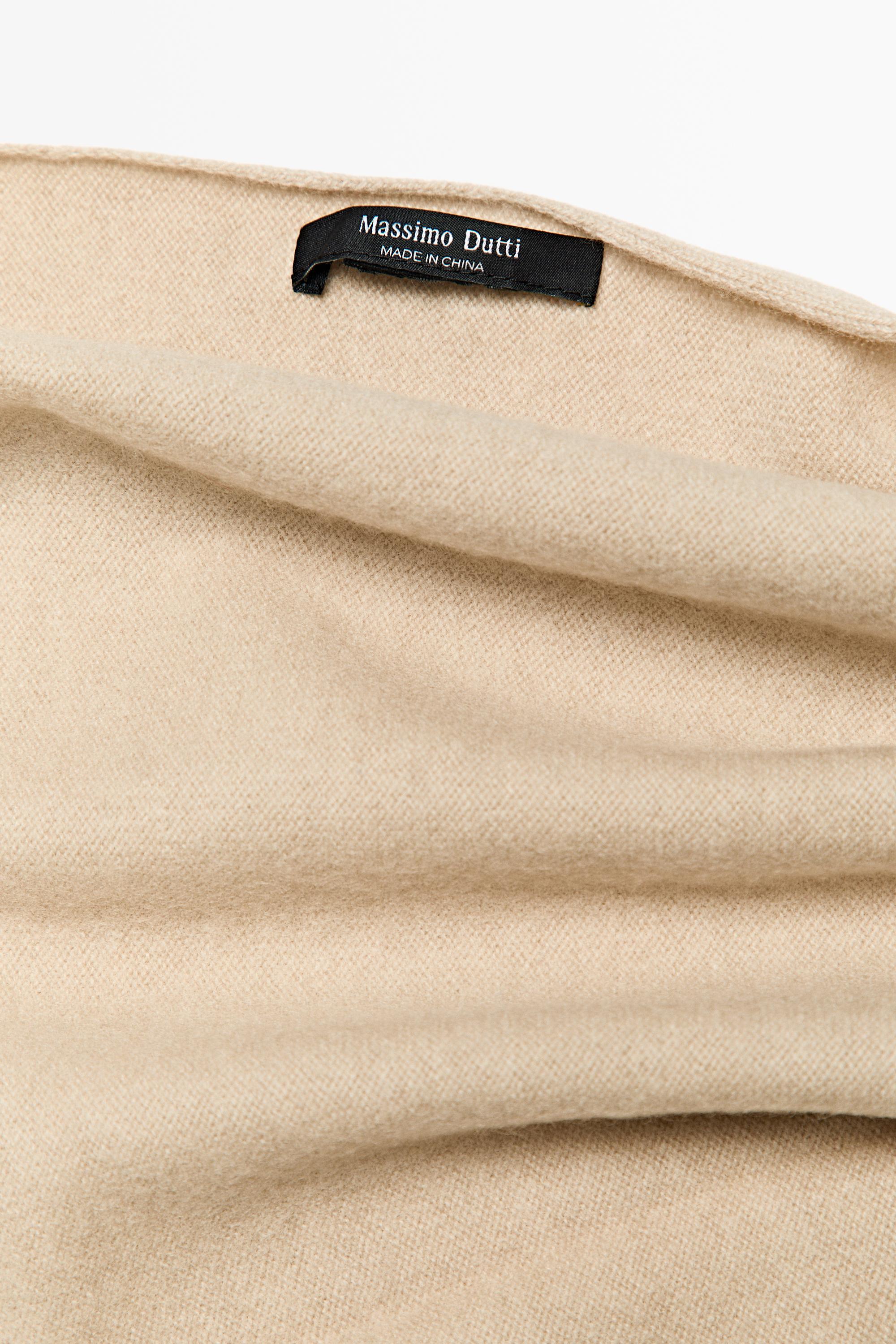 Medium wool cashmere blend knit bandana — MINK