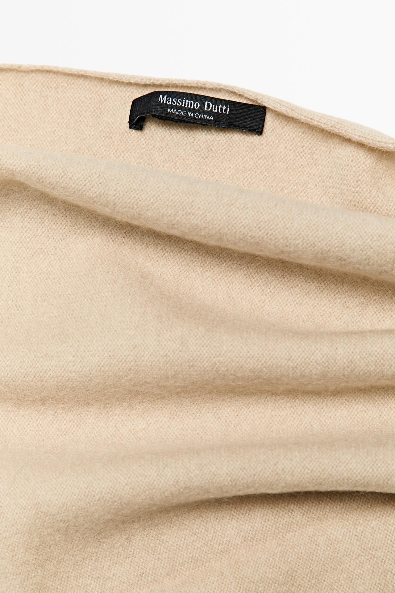 Medium wool cashmere blend knit bandana — MINK