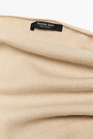 Medium wool cashmere blend knit bandana — MINK 4