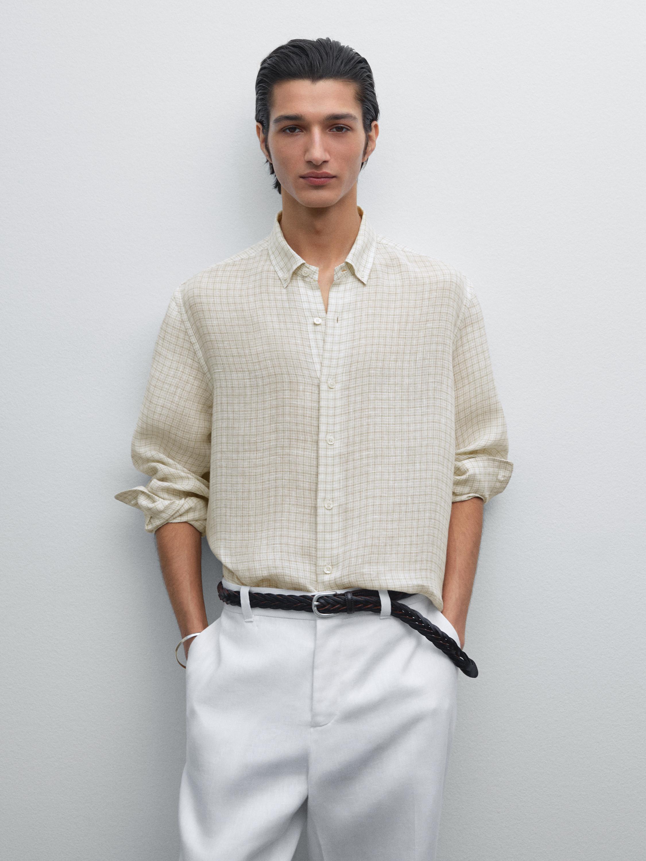 100% linen regular fit shirt