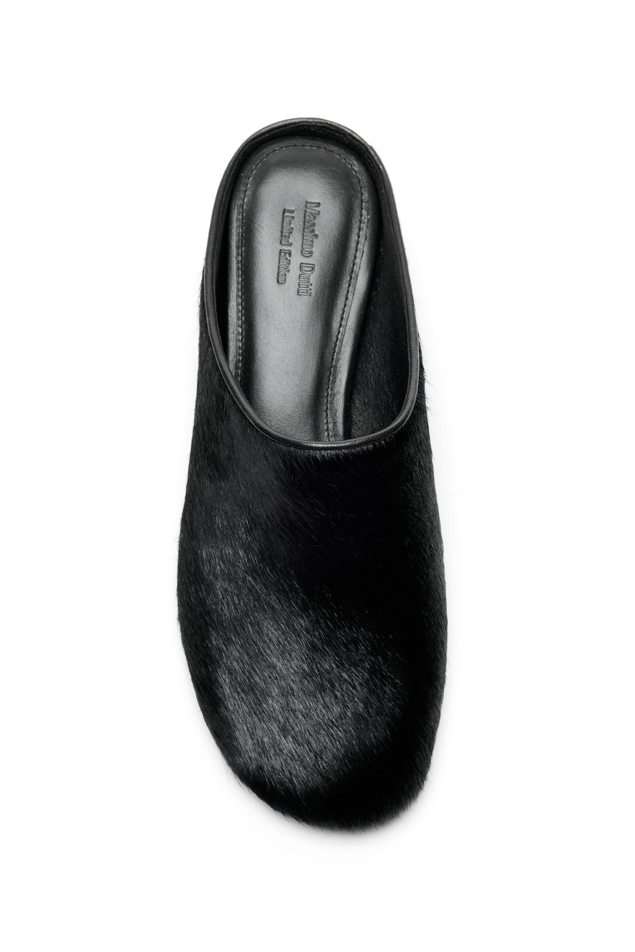 Low heel fur mule - LIMITED EDITION — BLACK