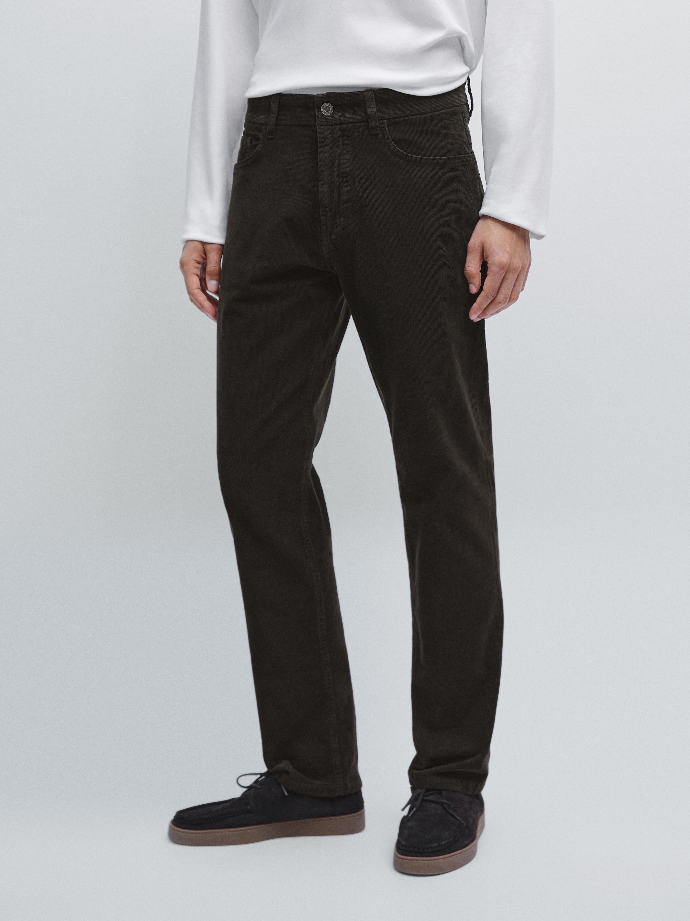 Slim fit corduroy denim trousers
