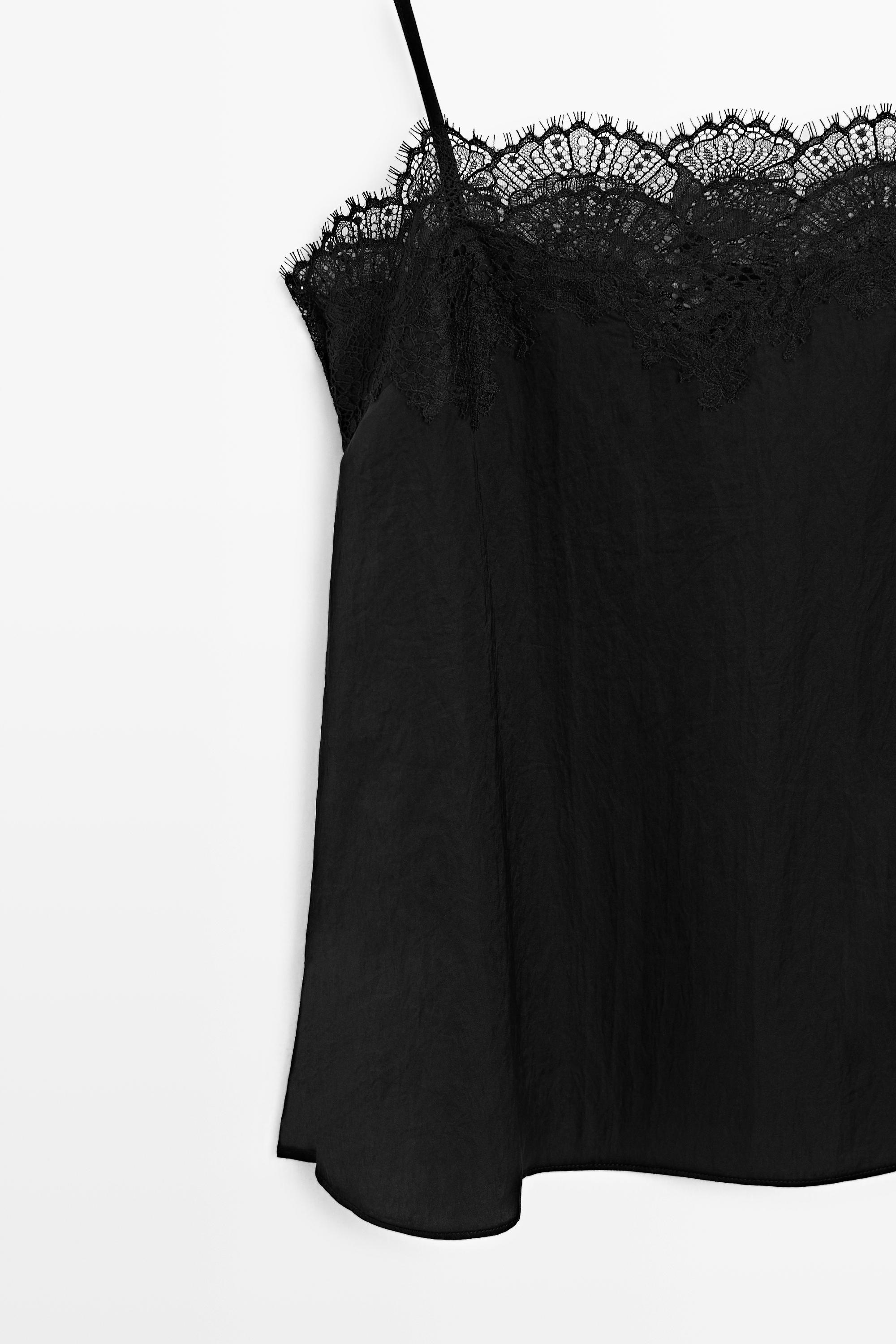 Lace camisole top — BLACK
