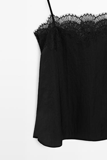 Lace camisole top — BLACK 7