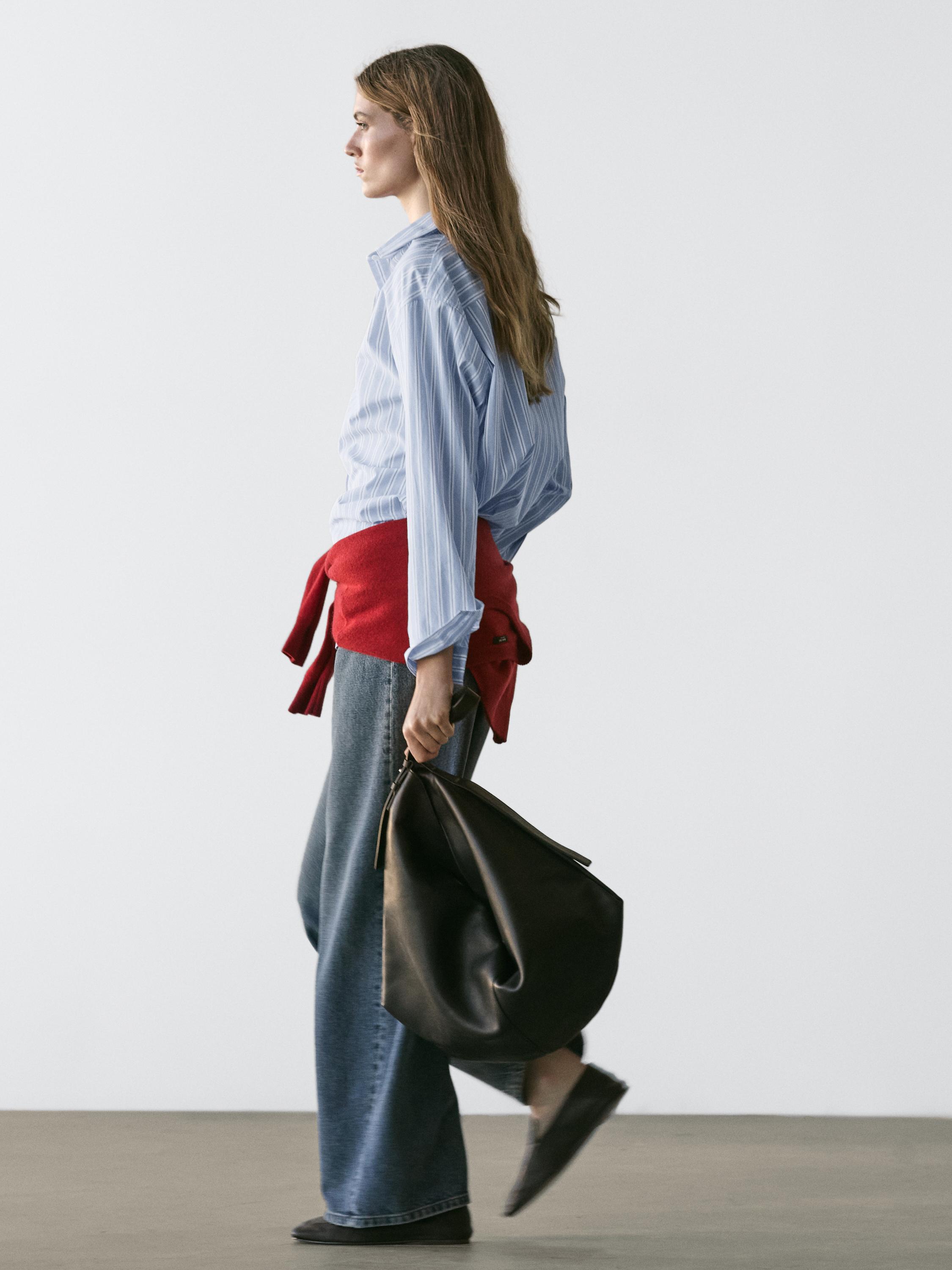 100% cotton striped shirt — BLUE