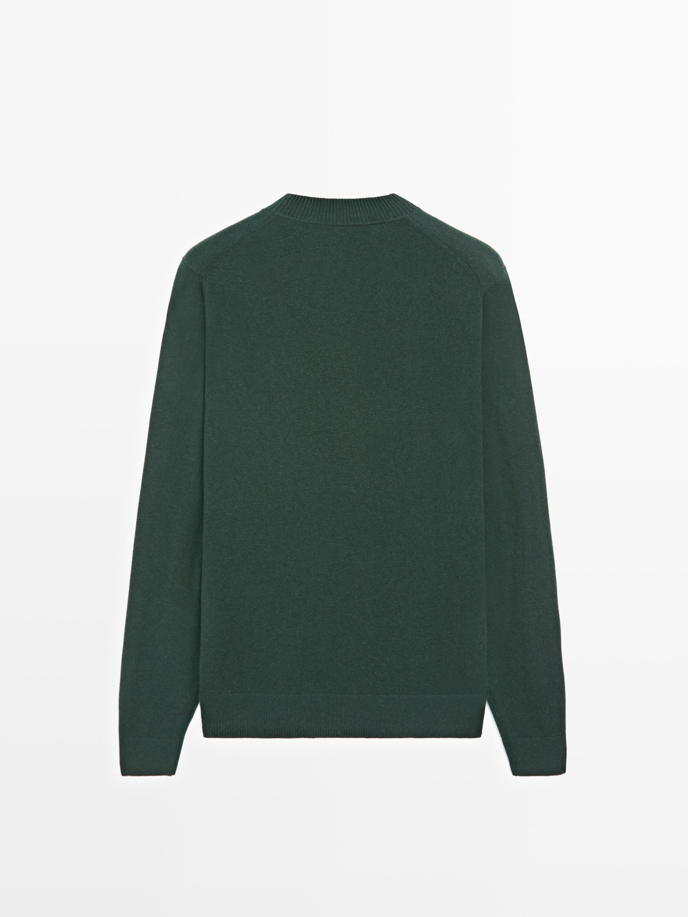 Knit cotton and wool sweater with crew neck — BOTTLE