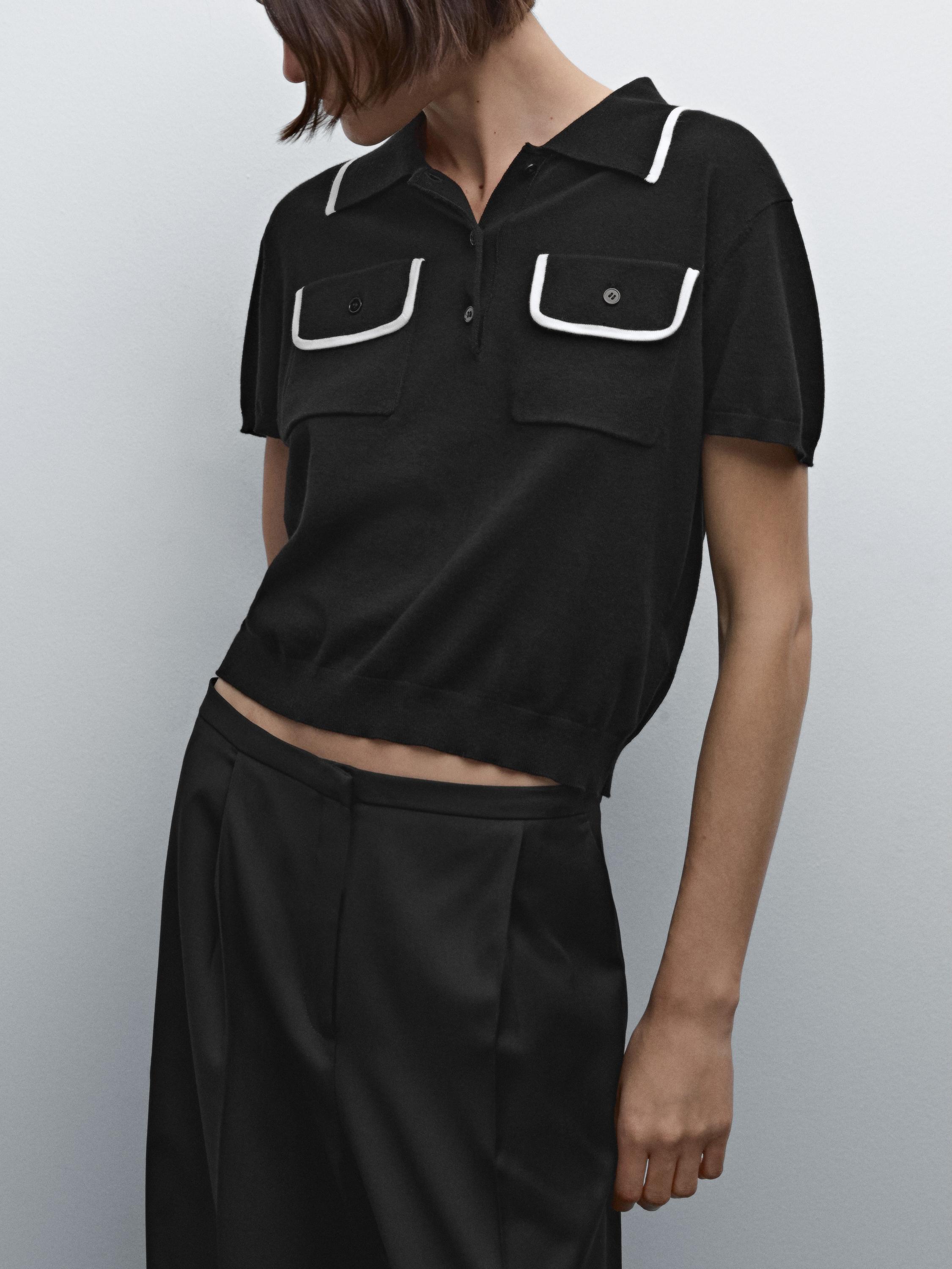 Jersey punto manga corta rib contraste