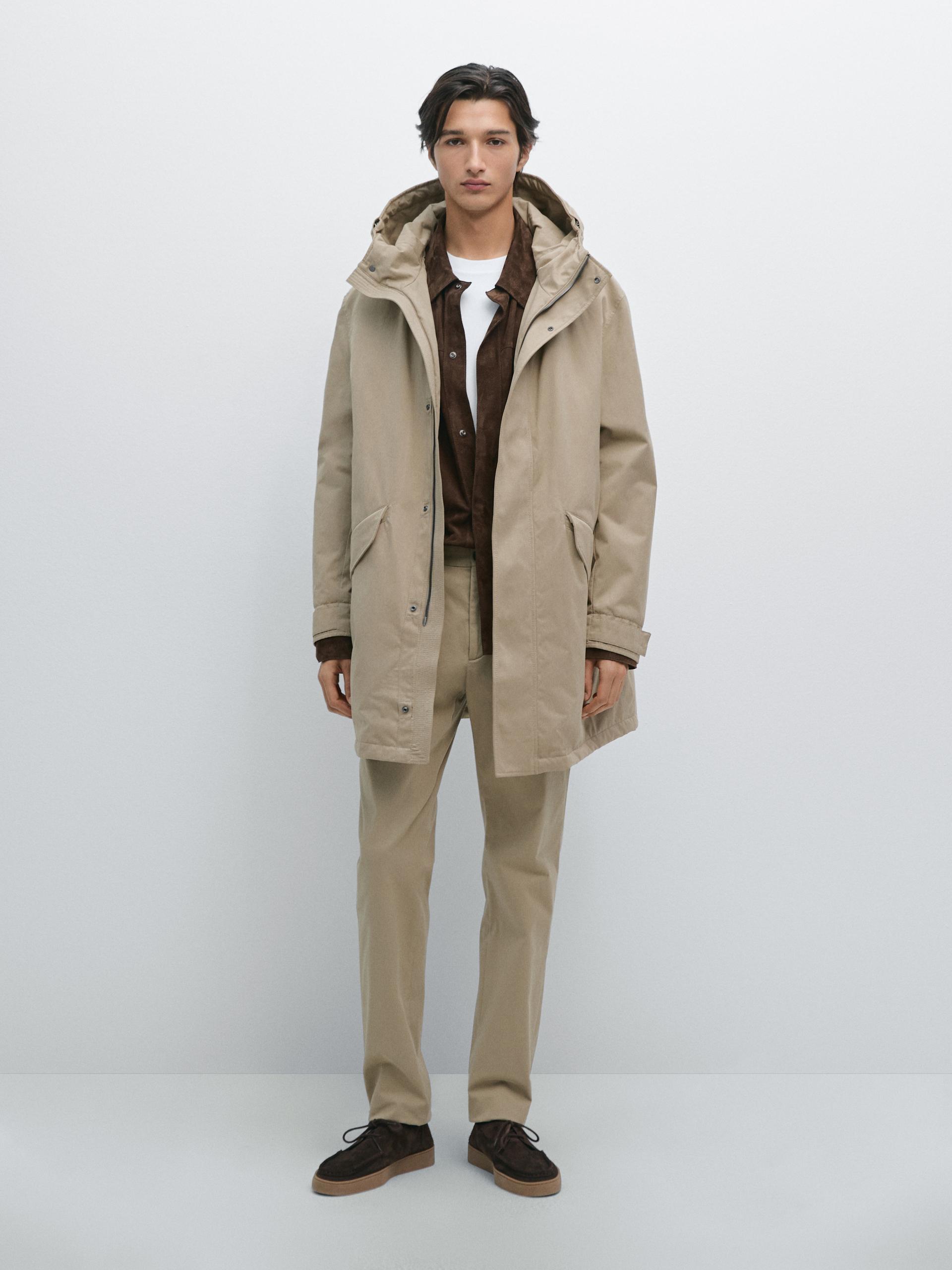 Bawełniane Spodnie O Kroju Slim - Opalony - 48 - Massimo Dutti - Mężczyzna