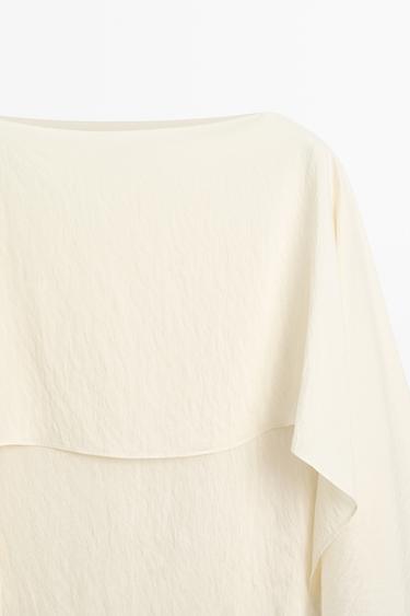 Flowing cape-style blouse — Off white 4