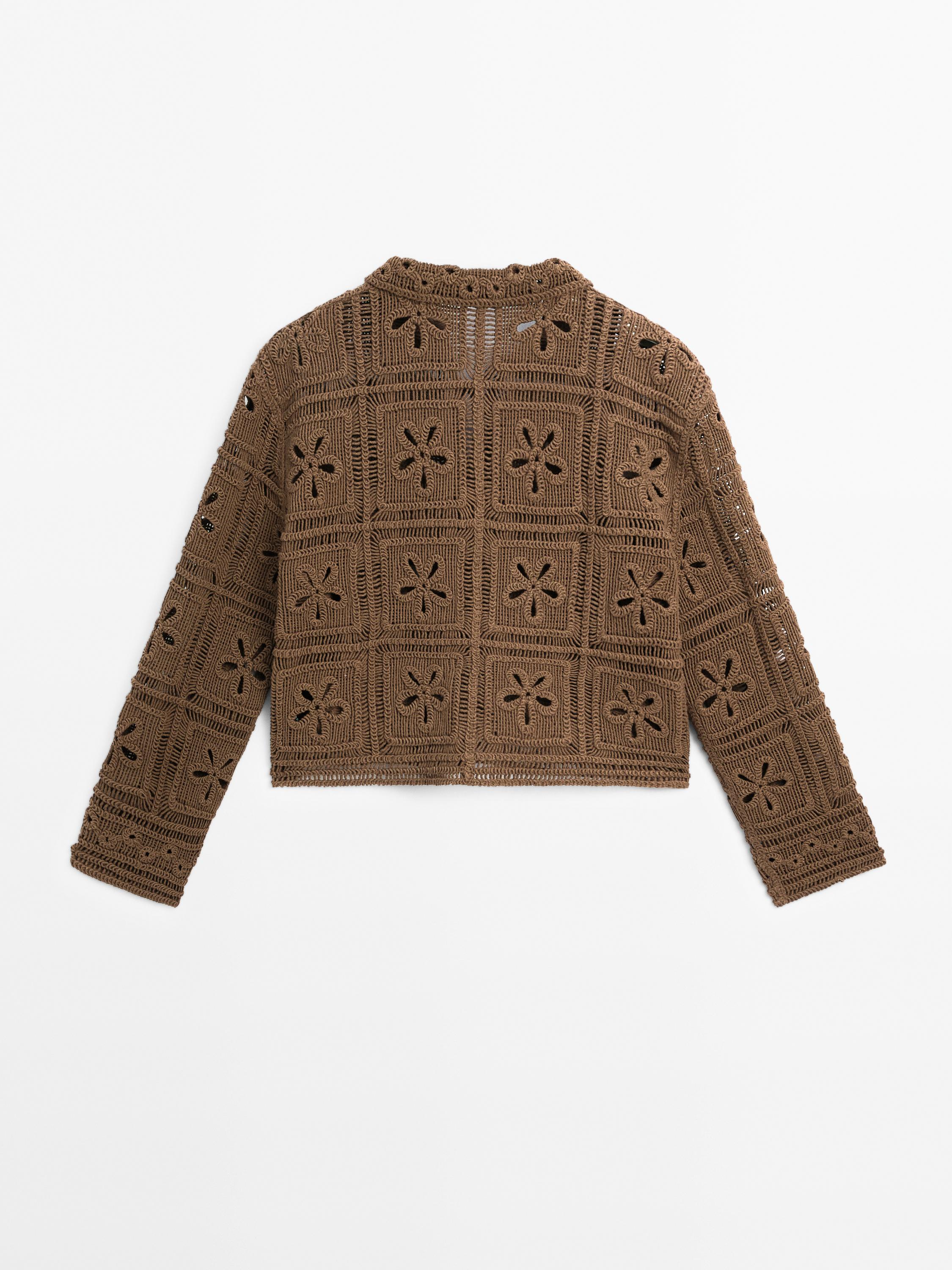 Crochet knit cardigan