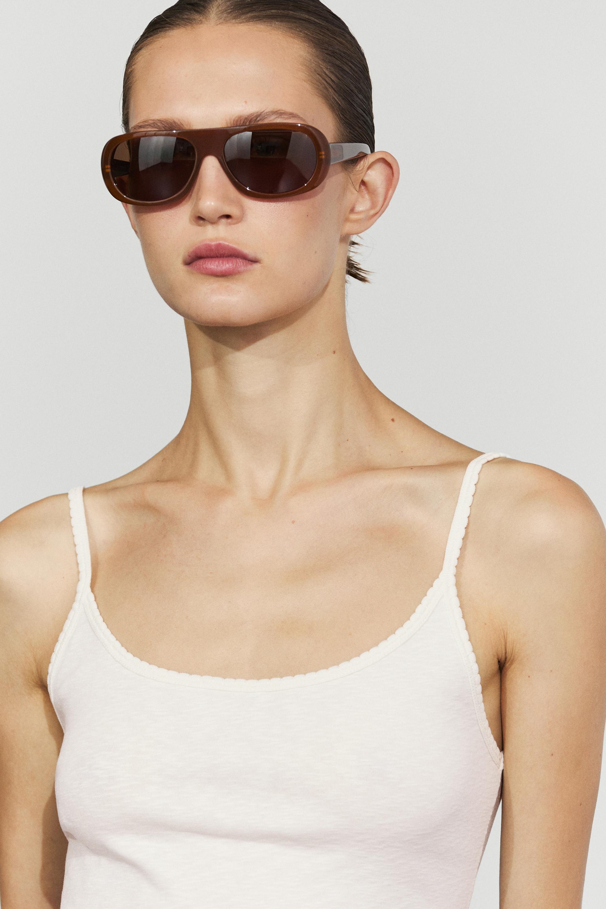 Cotton blend strappy top — Off white