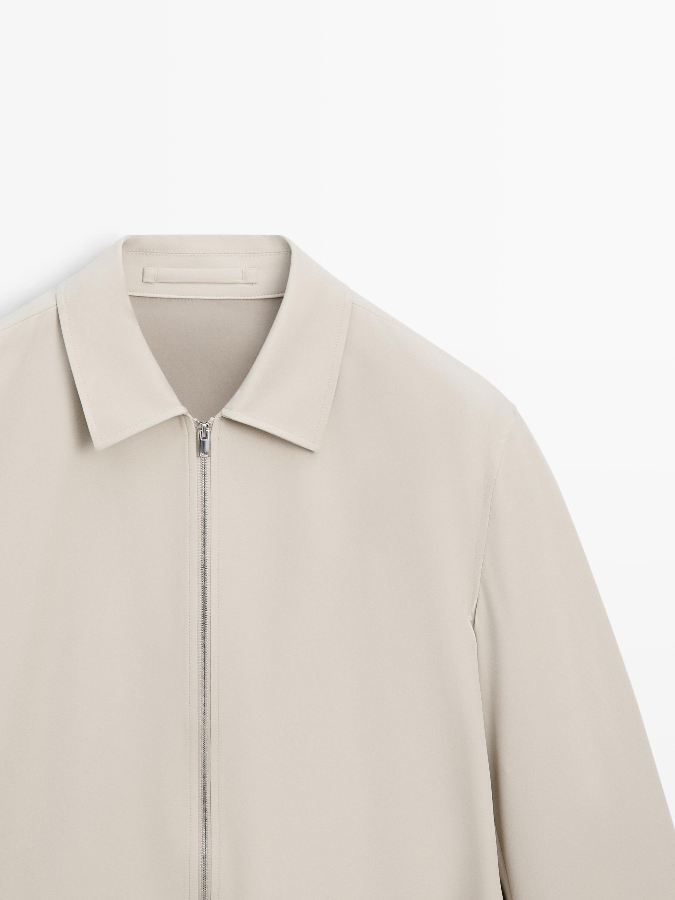 Cropped overshirt with pocket details — Light Beige