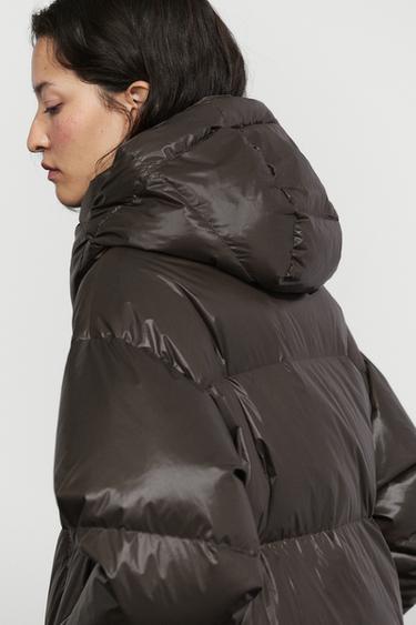 Down jacket with mitten detail — DARK MARL 5