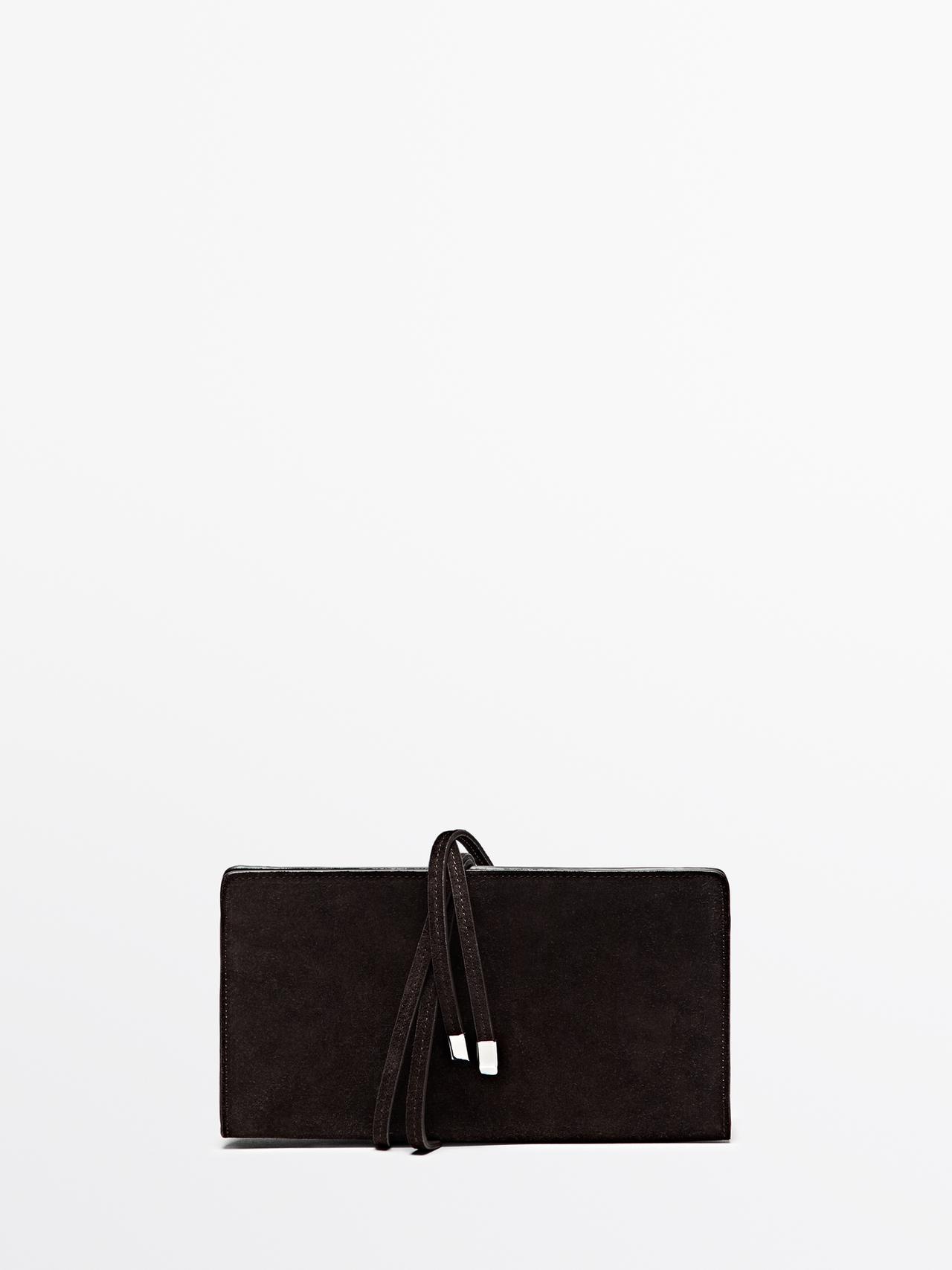 Massimo Dutti - Dame - Håndtaske I Spaltlæder - Chokolade - 01