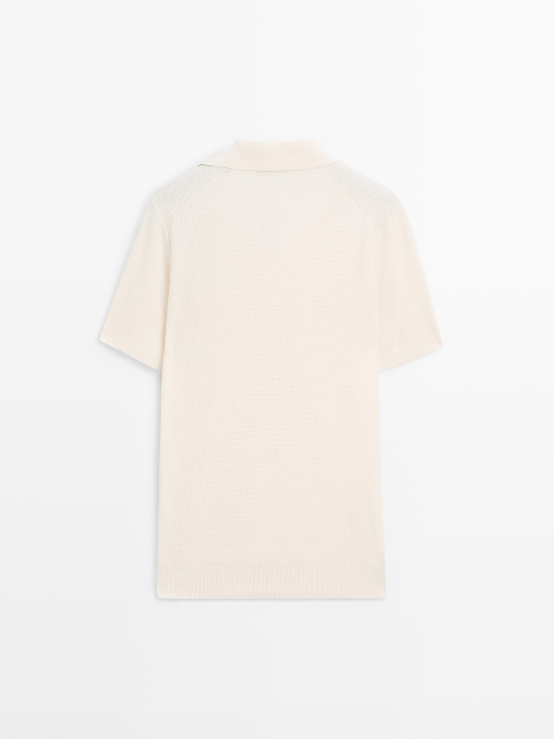Knit V-neck polo shirt