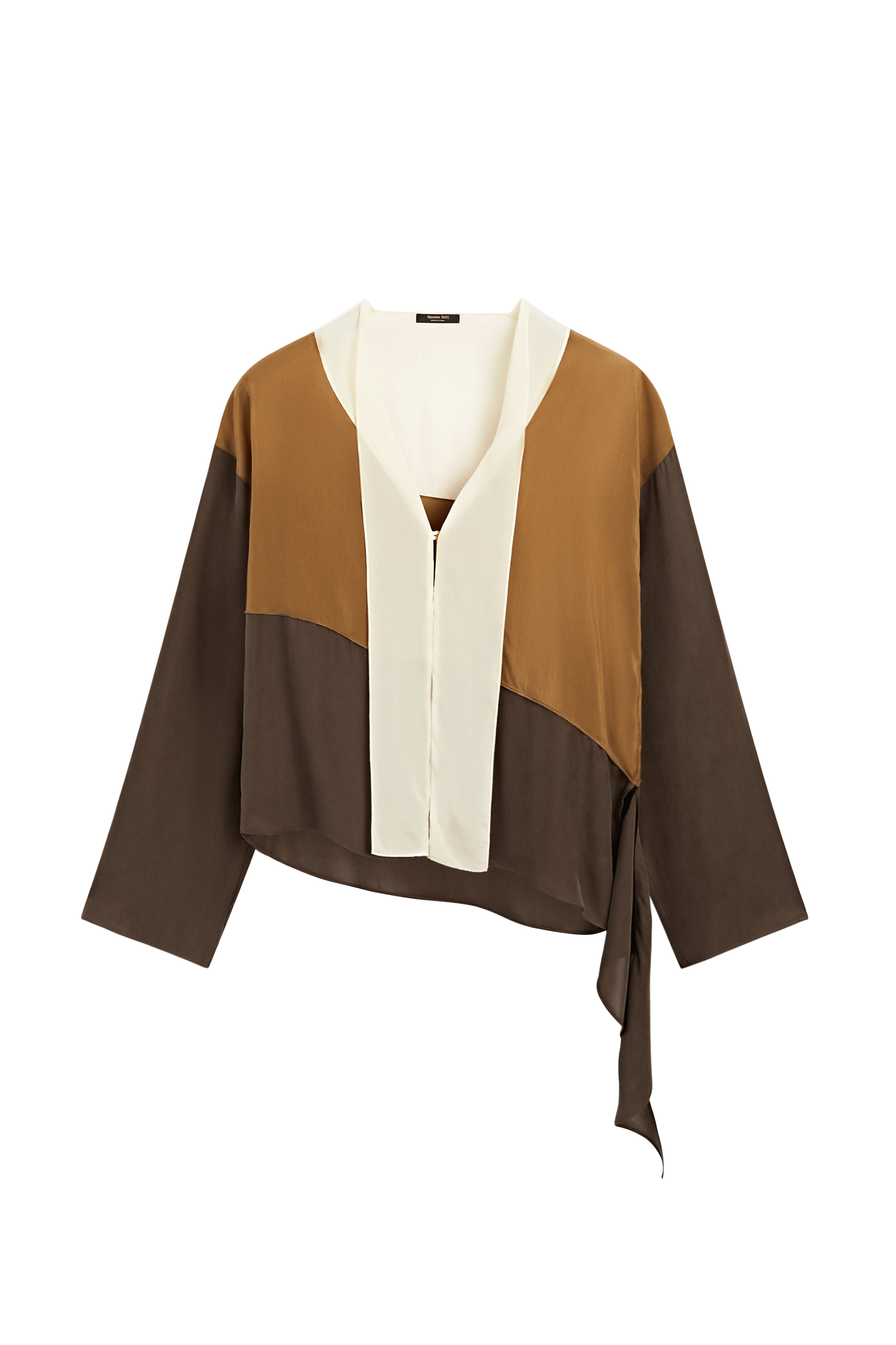 Massimo Dutti Üç renkli dökümlü gömlek görsel 4