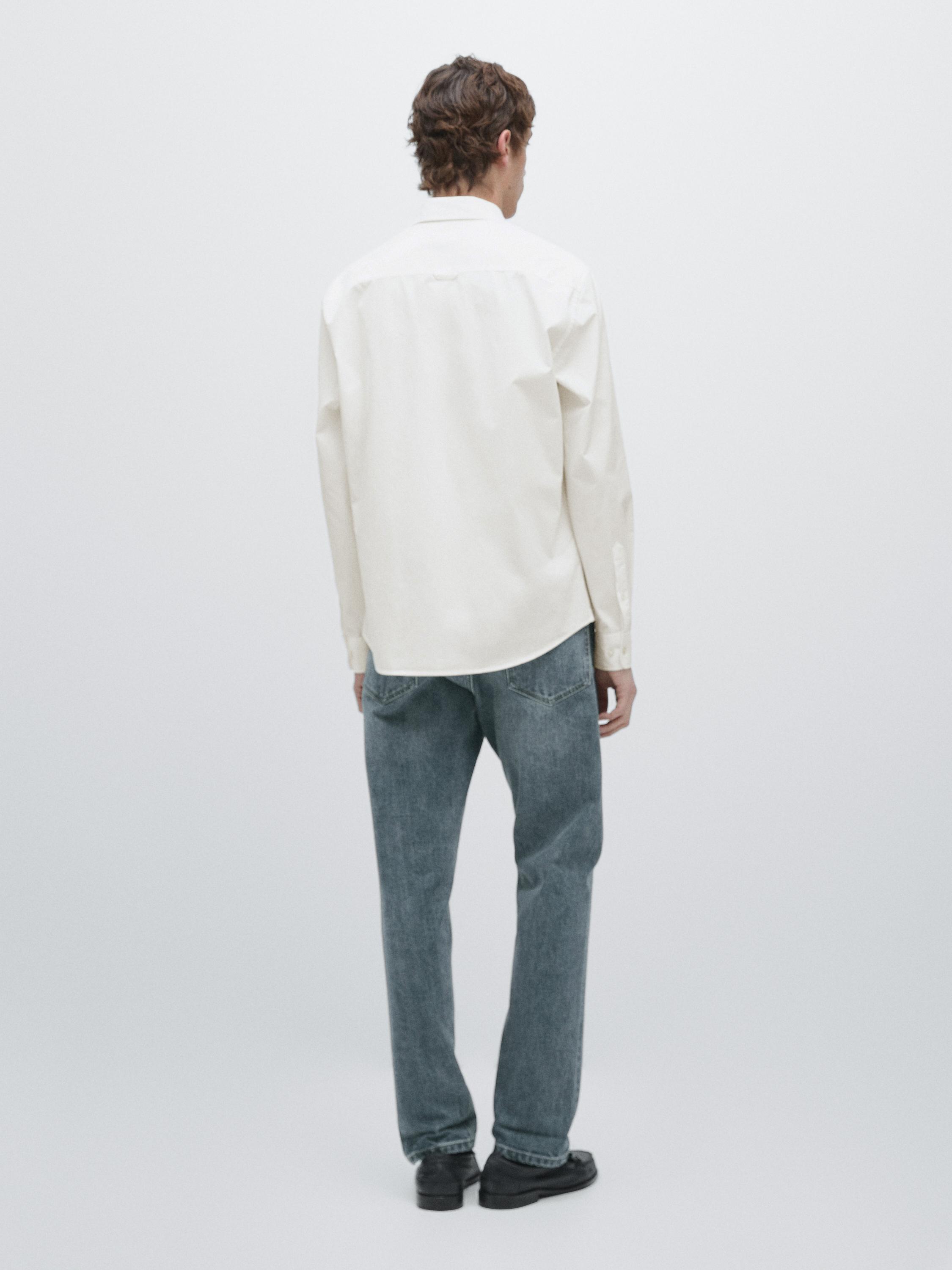 Regular fit 100% cotton shirt — Off white