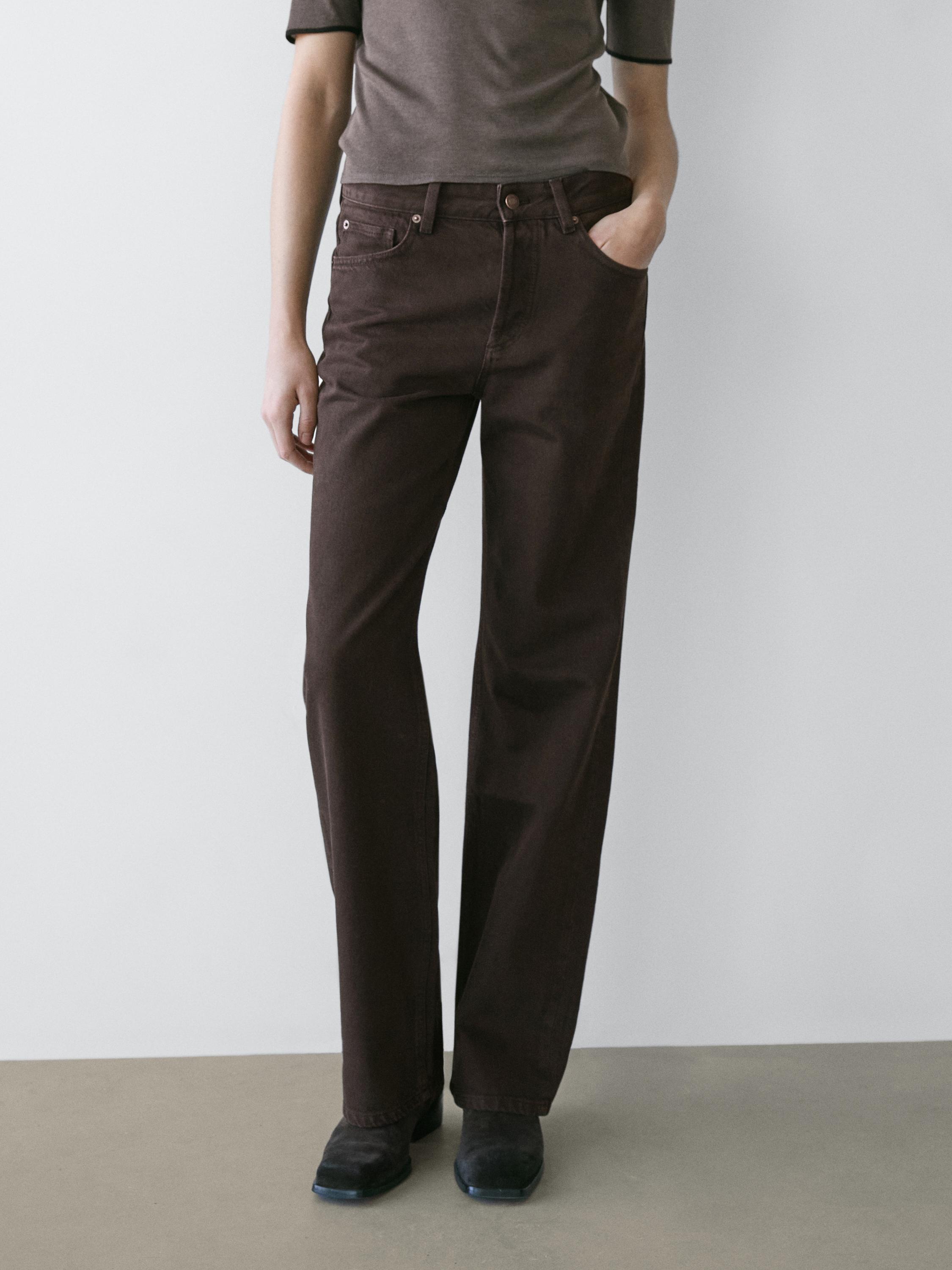 Wide-leg jeans — Chocolate