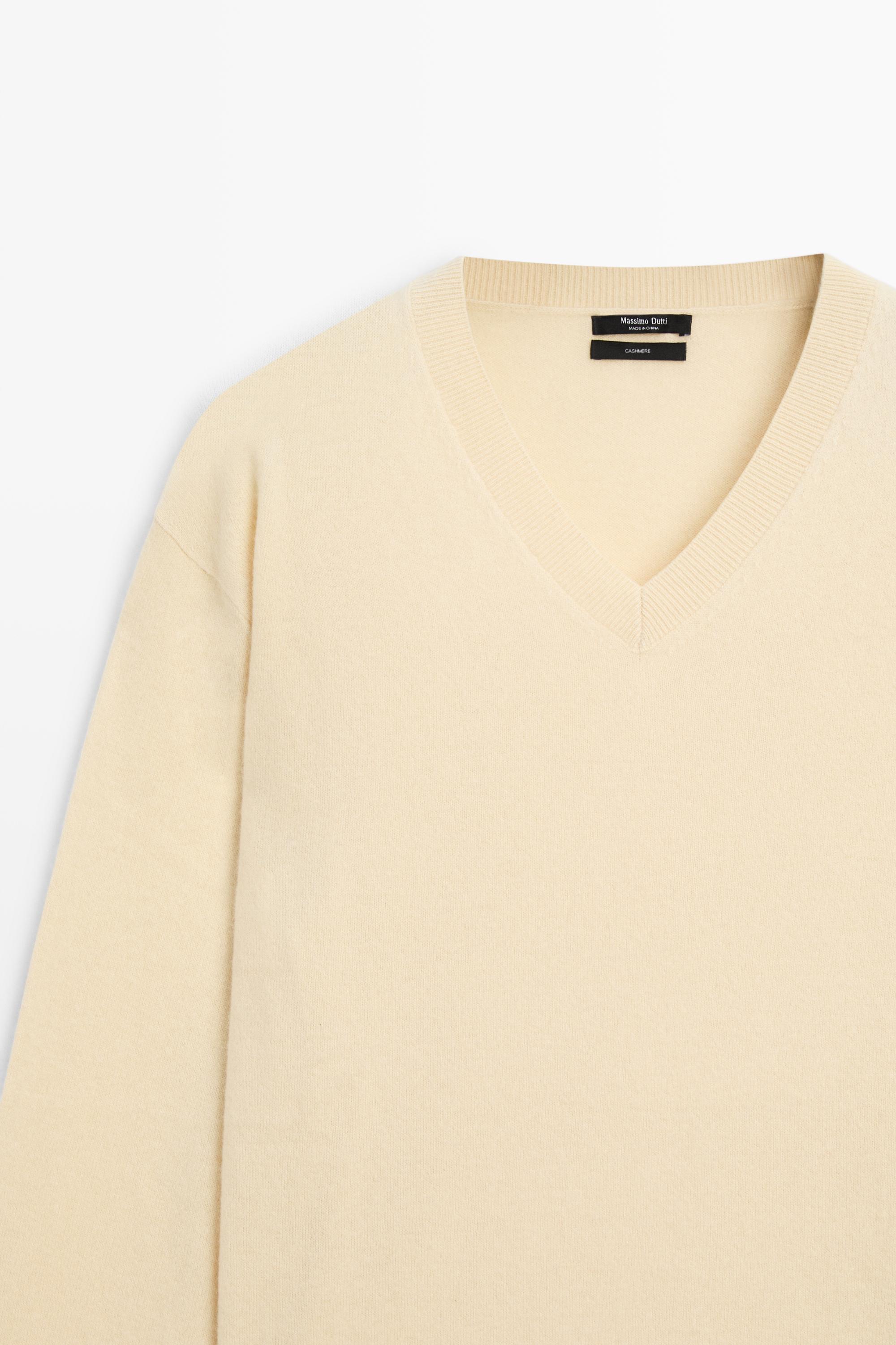 100% cashmere knit sweater — Vanilla